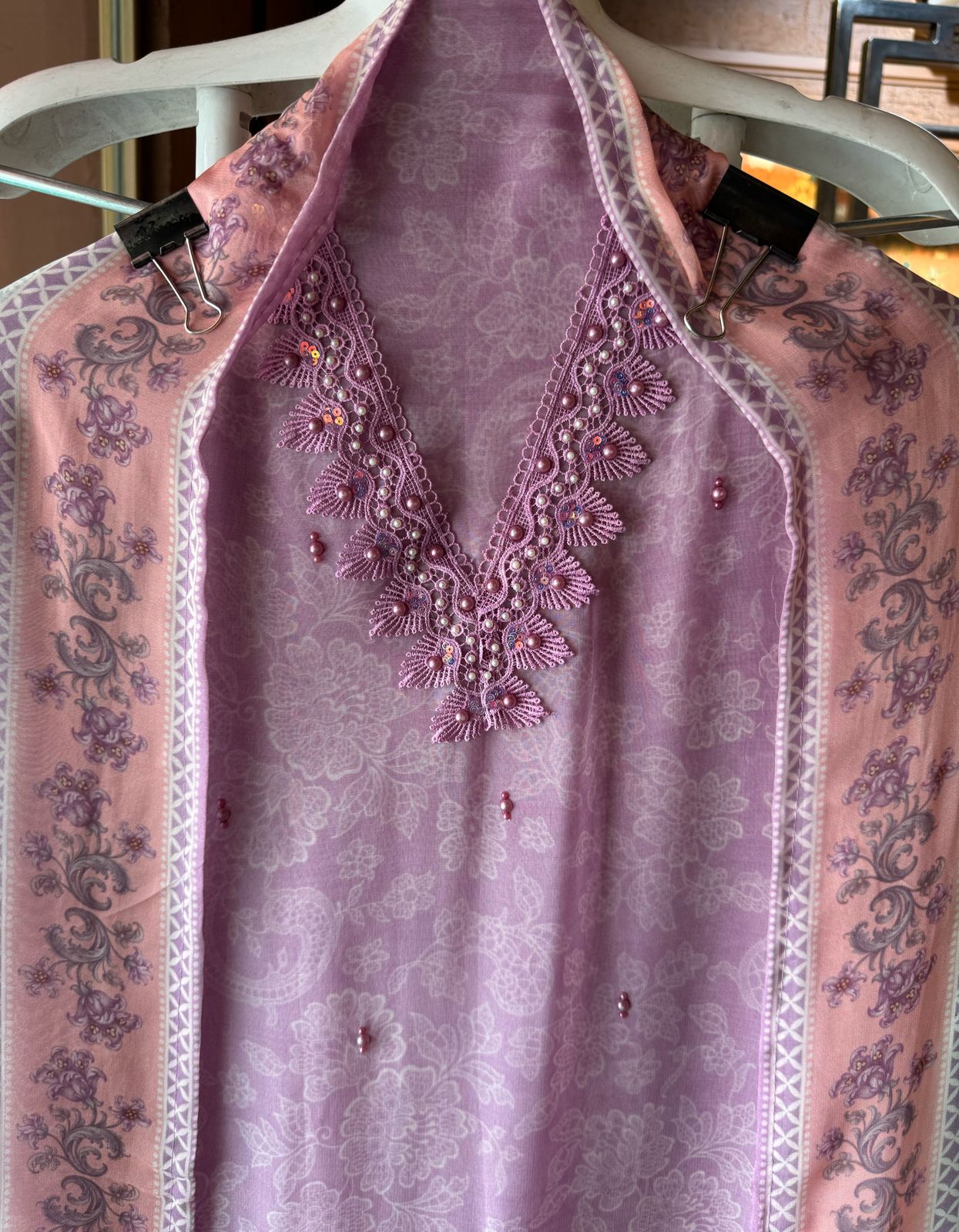 Soft organza Unstitched suit