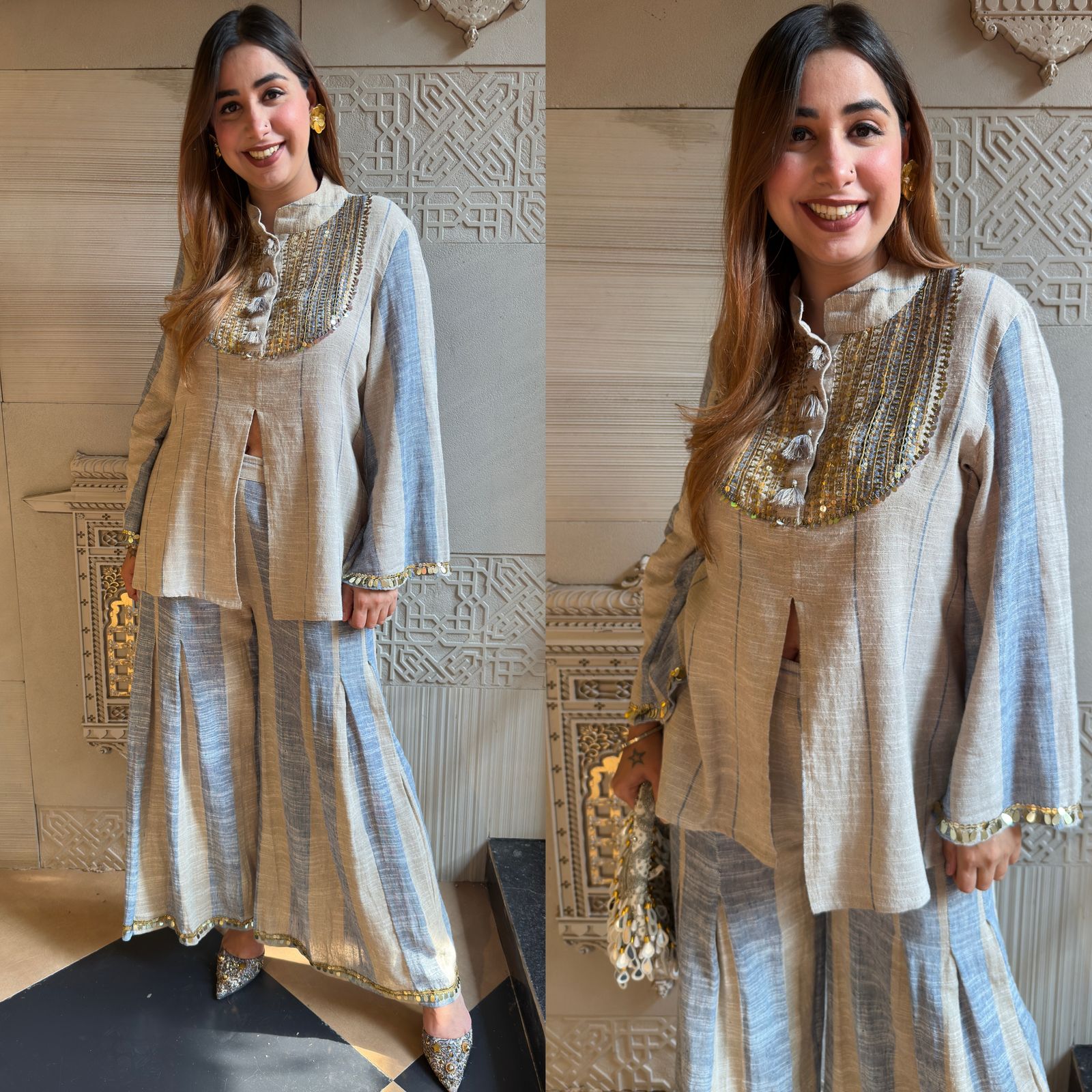 Cotton Jute Stitched coord set