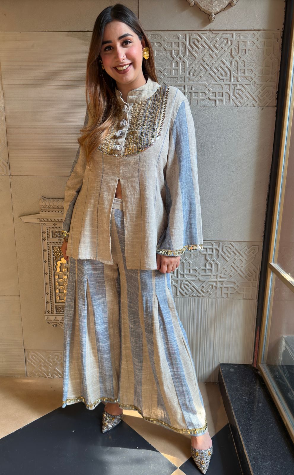 Cotton Jute Stitched coord set