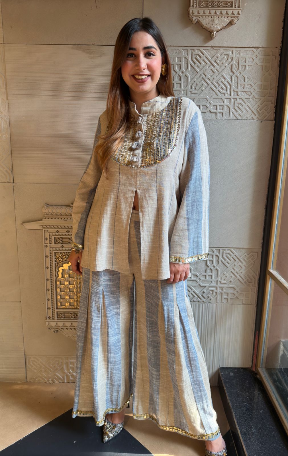 Cotton Jute Stitched coord set