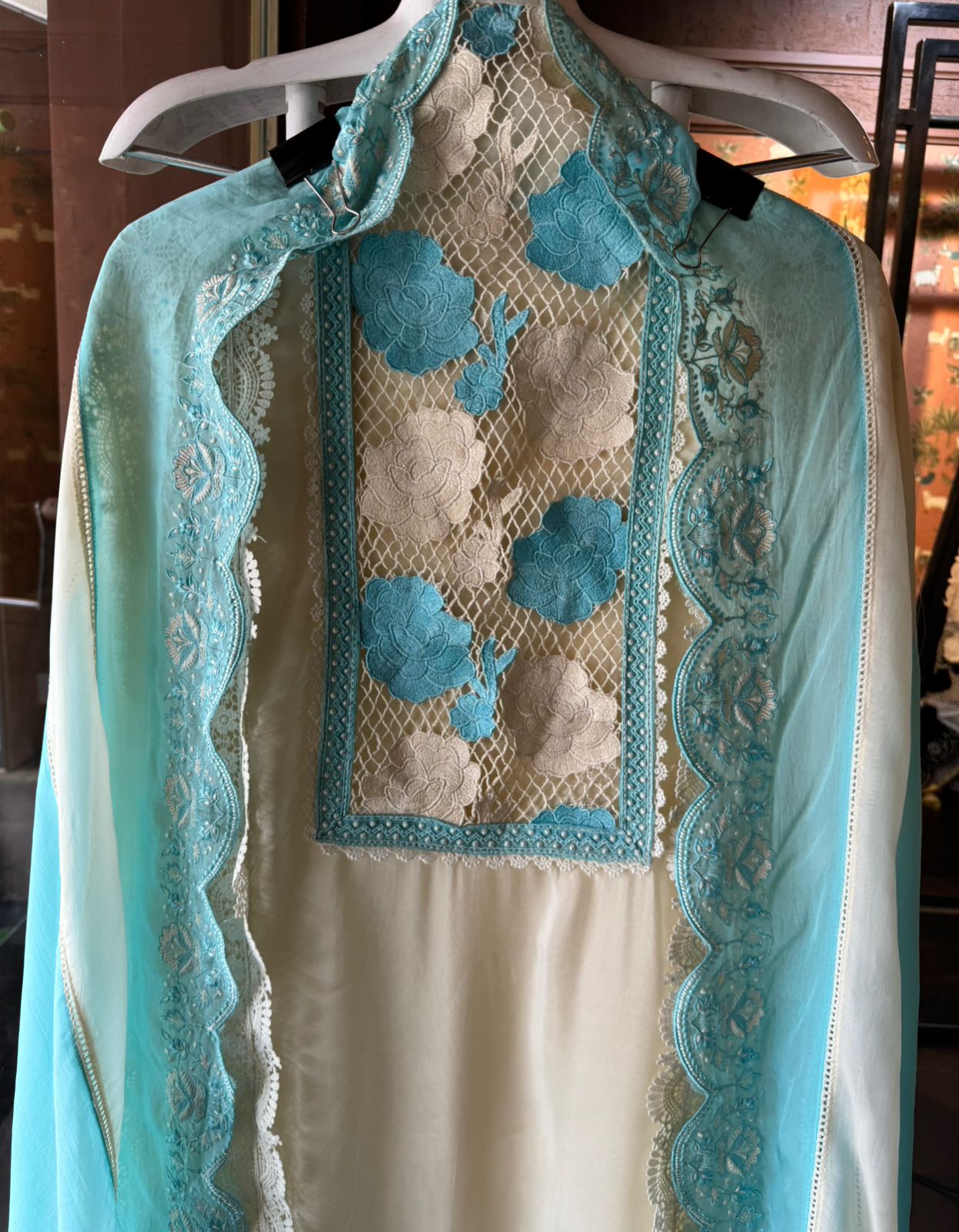 Pure soft organza  unstitched Suit