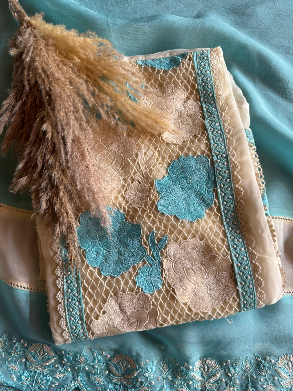 Pure soft organza  unstitched Suit