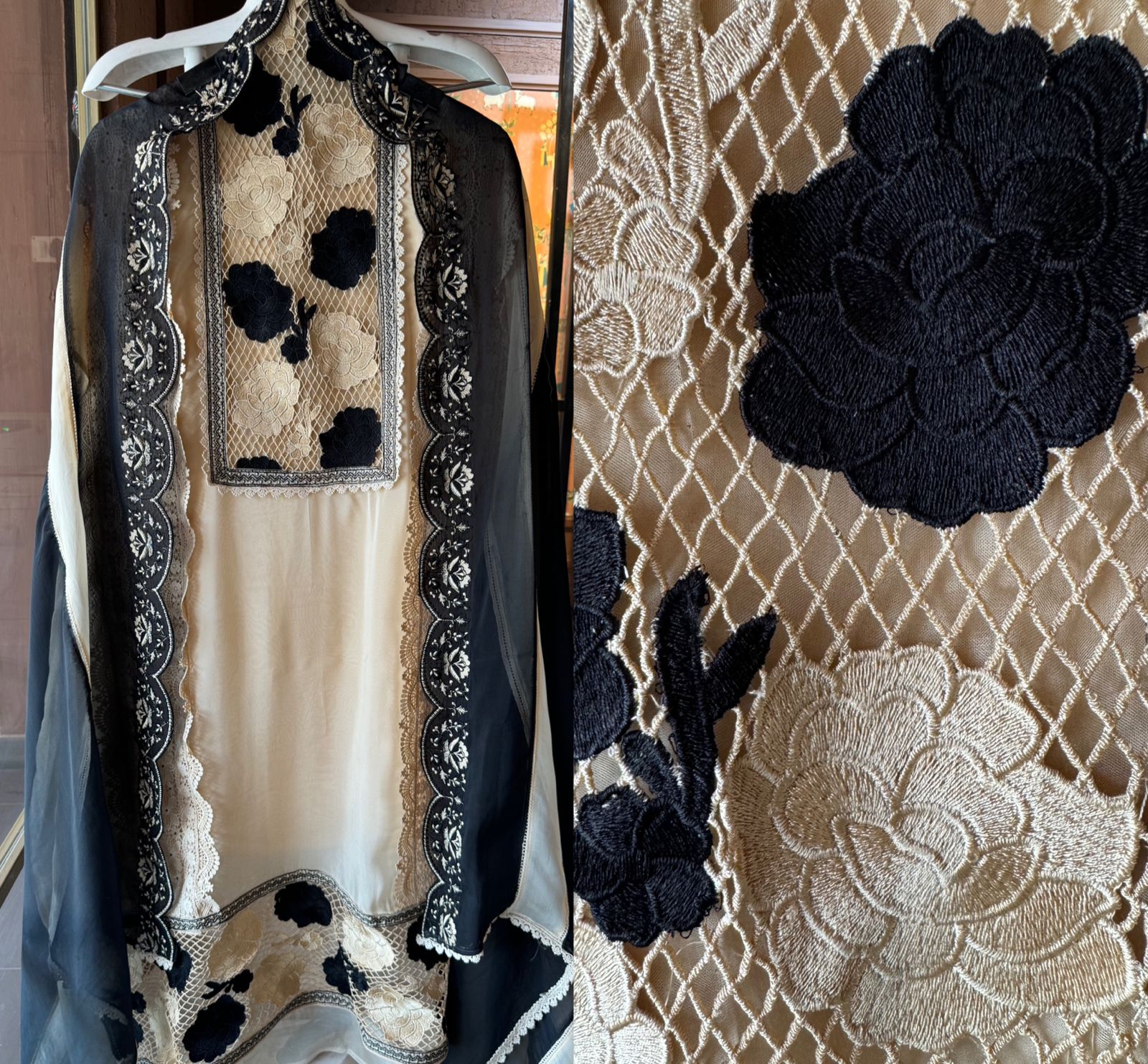 Pure soft organza  unstitched Suit