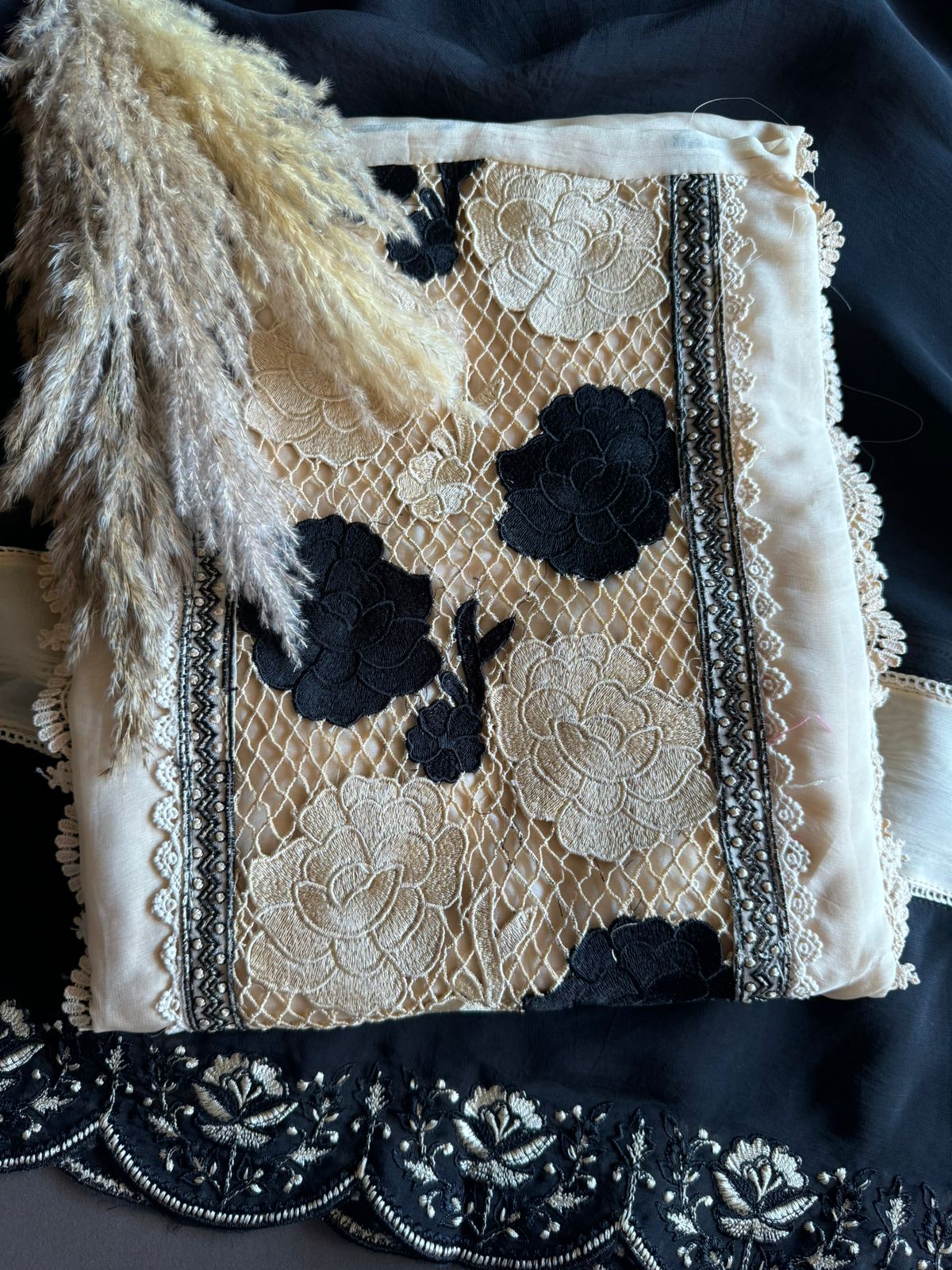 Pure soft organza  unstitched Suit