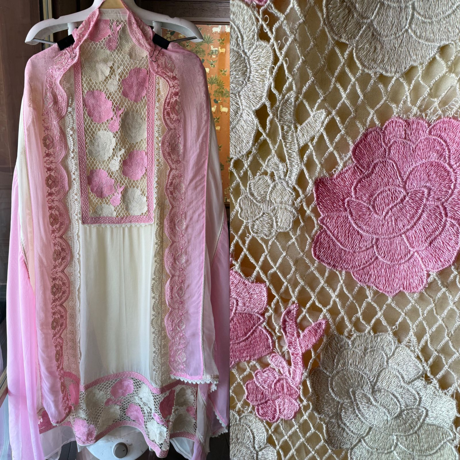 Pure soft organza  unstitched Suit