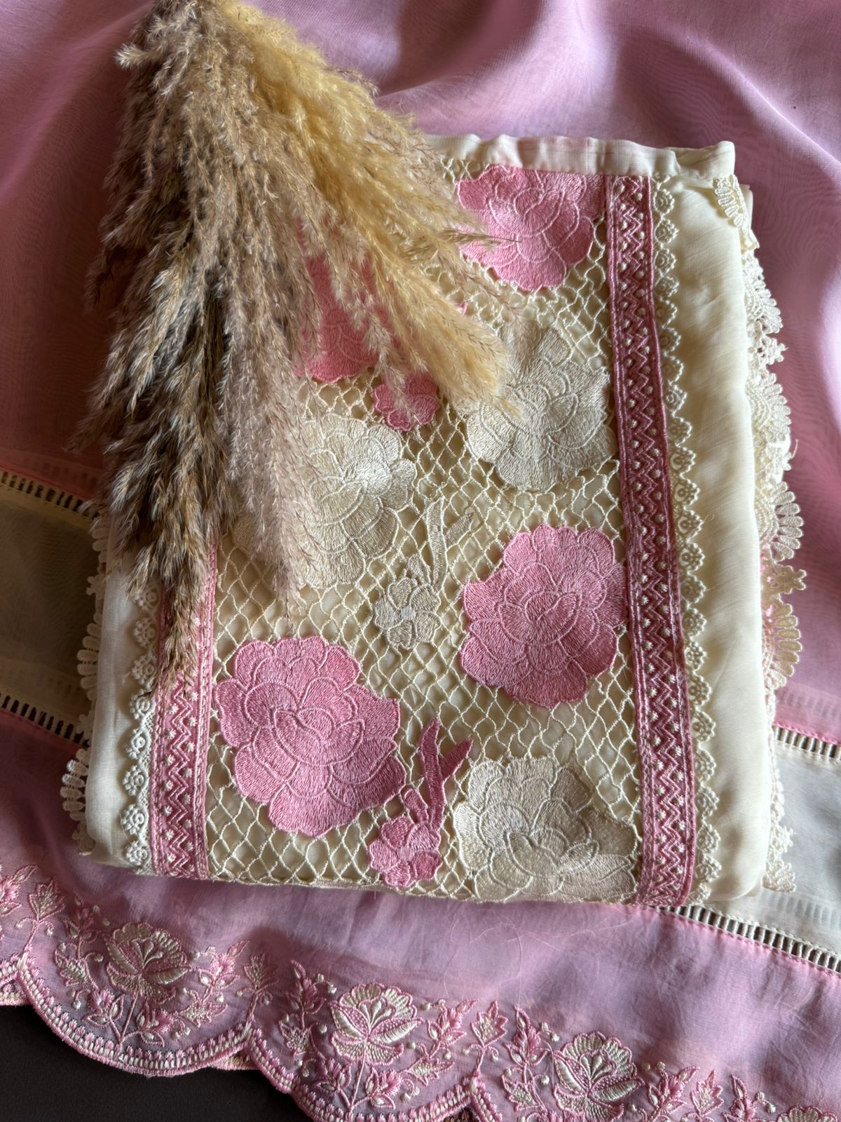 Pure soft organza  unstitched Suit