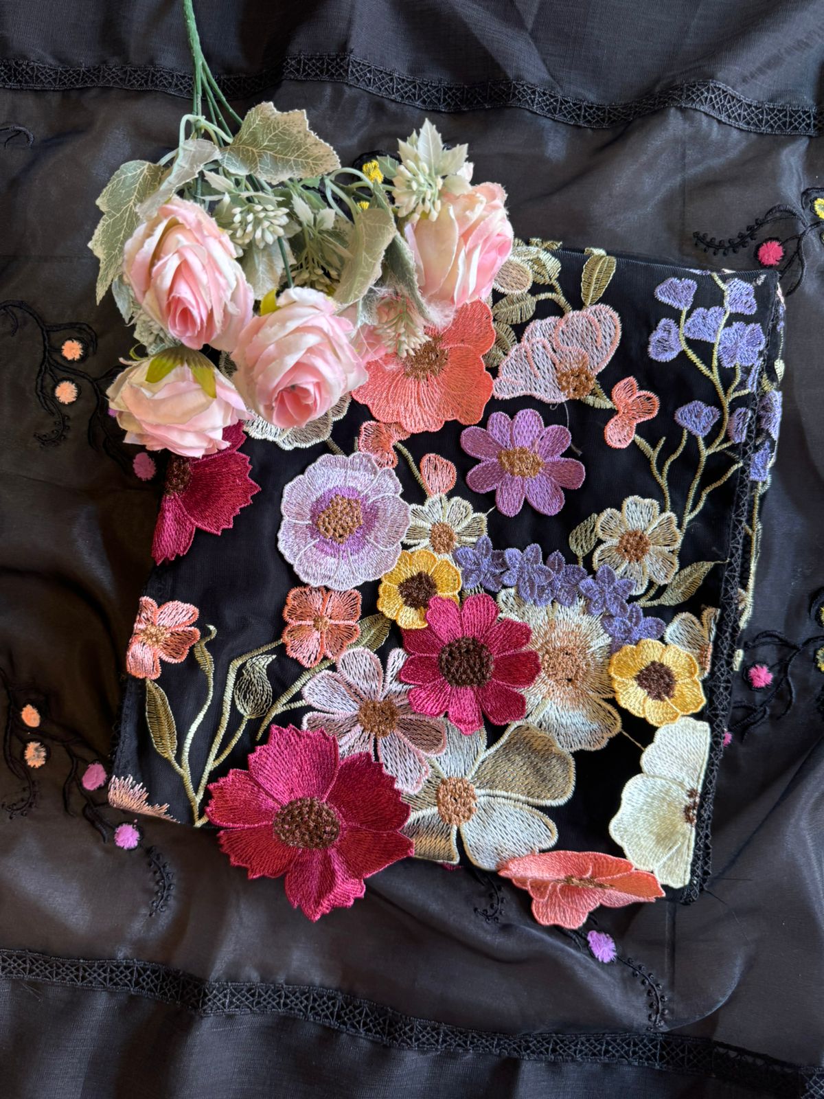 3D Multi coloured flower Designer front