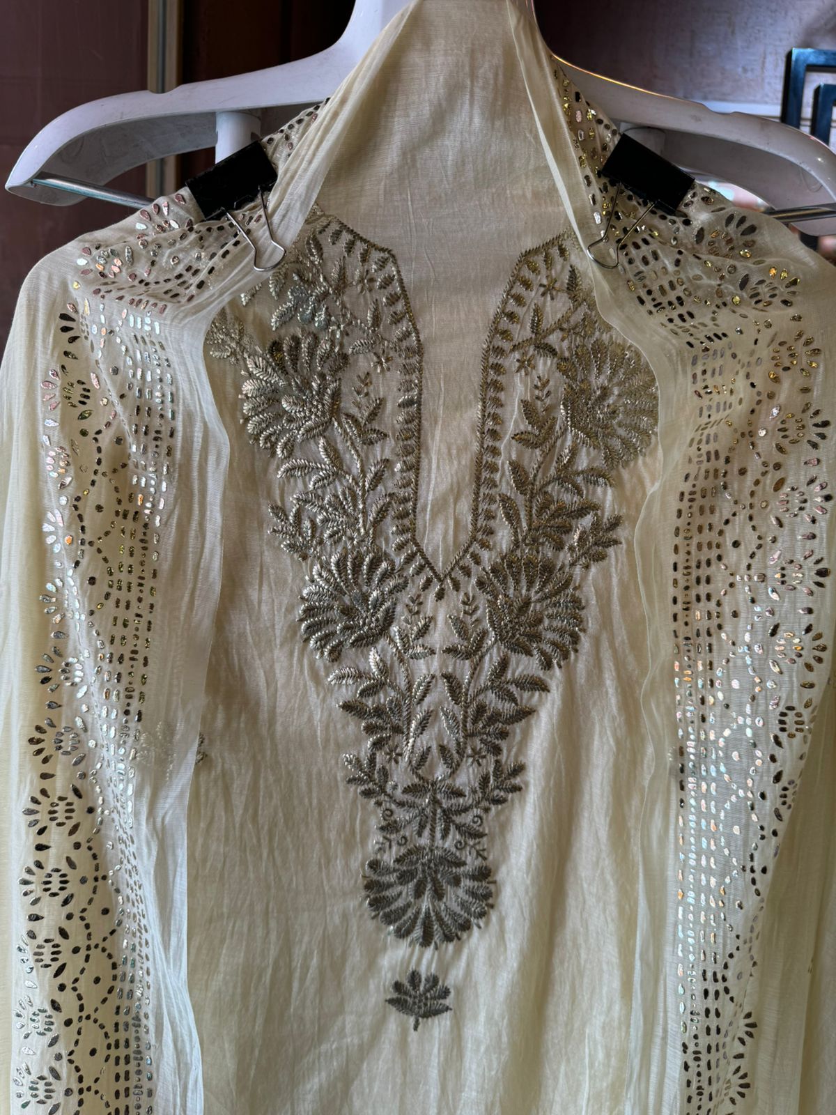 Shop Our latest Mul Chanderi Articles with pitta work