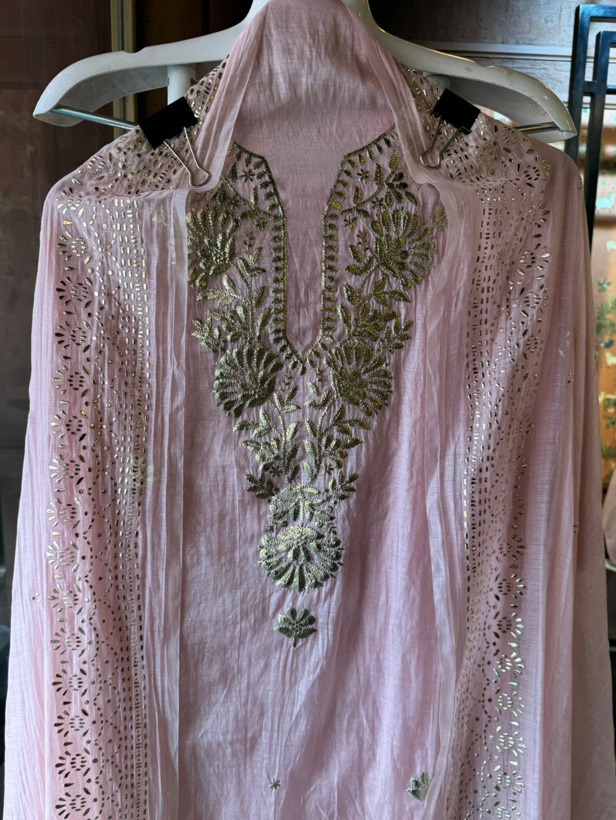 Shop Our latest Mul Chanderi Articles with pitta work