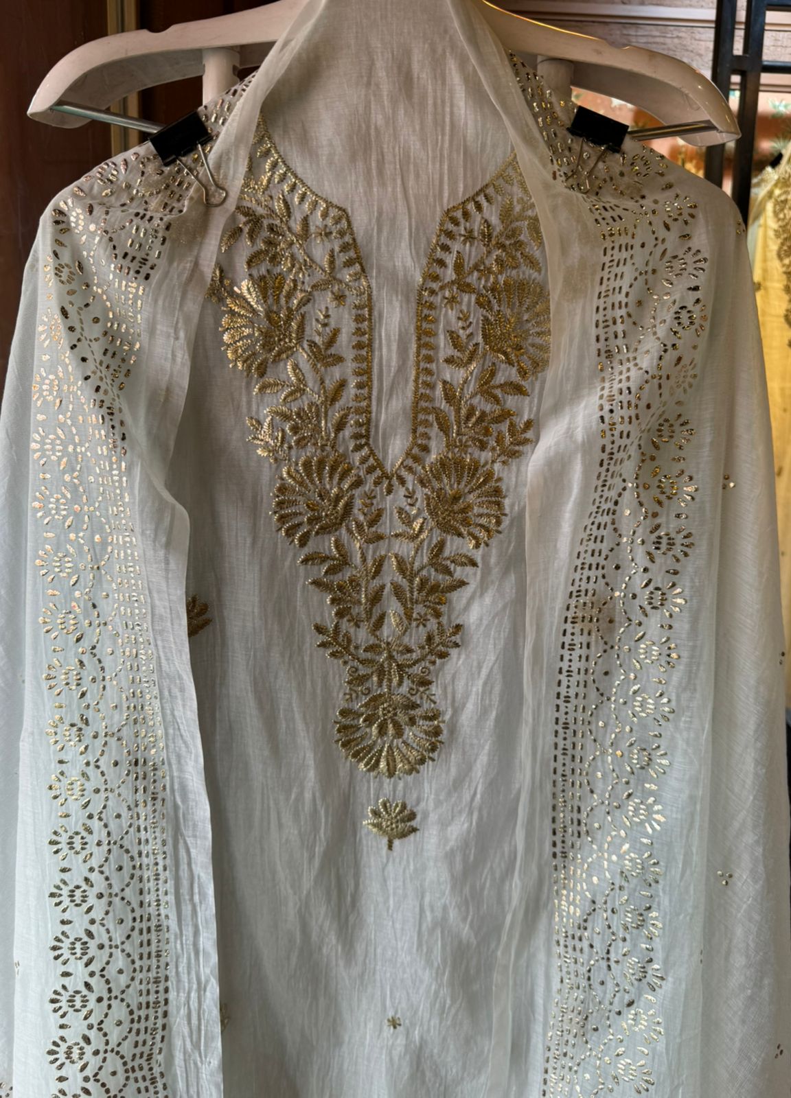 Shop Our latest Mul Chanderi Articles with pitta work