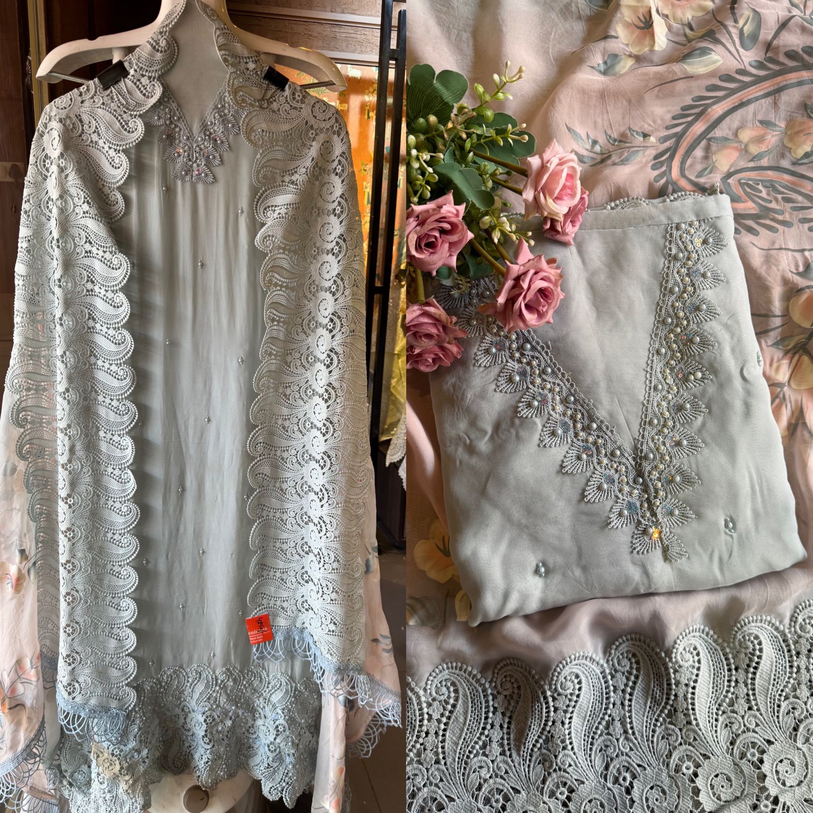 Soft organza Unstitched suit