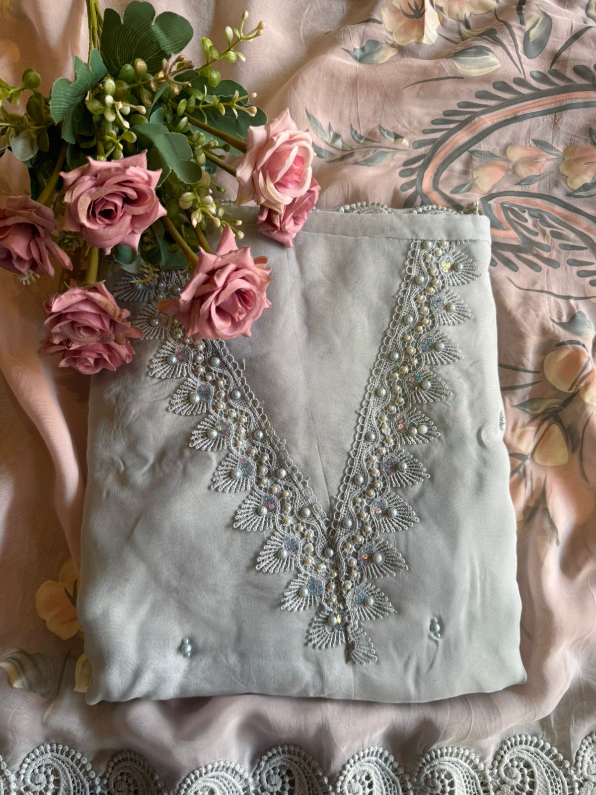 Soft organza Unstitched suit