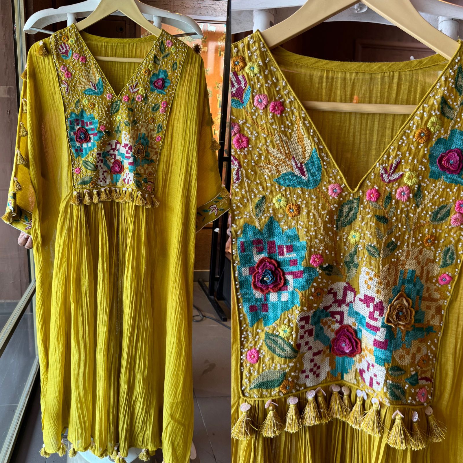 Pure Mul chanderi Pleated designer suit