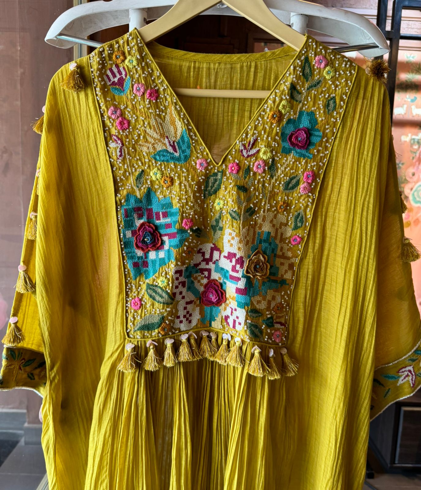 Pure Mul chanderi Pleated designer suit