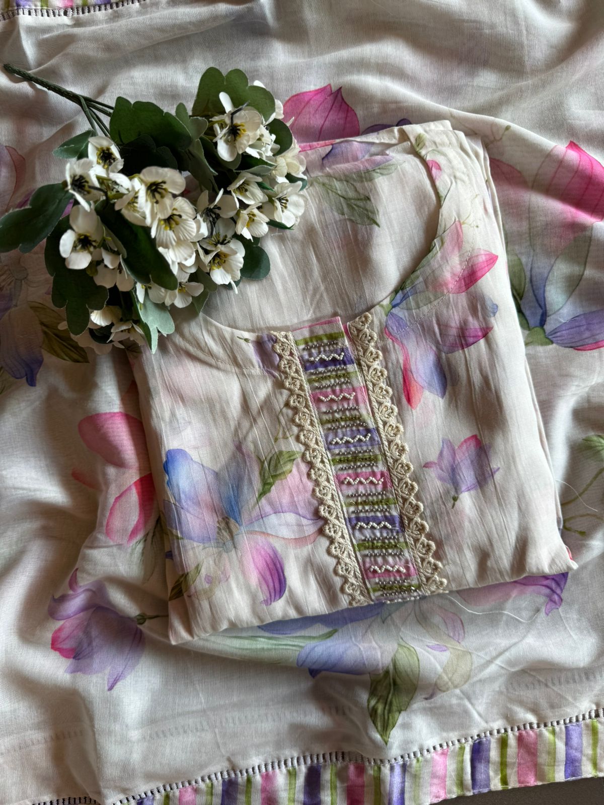 Shop New Digital prints on Mul chanderi this summer season