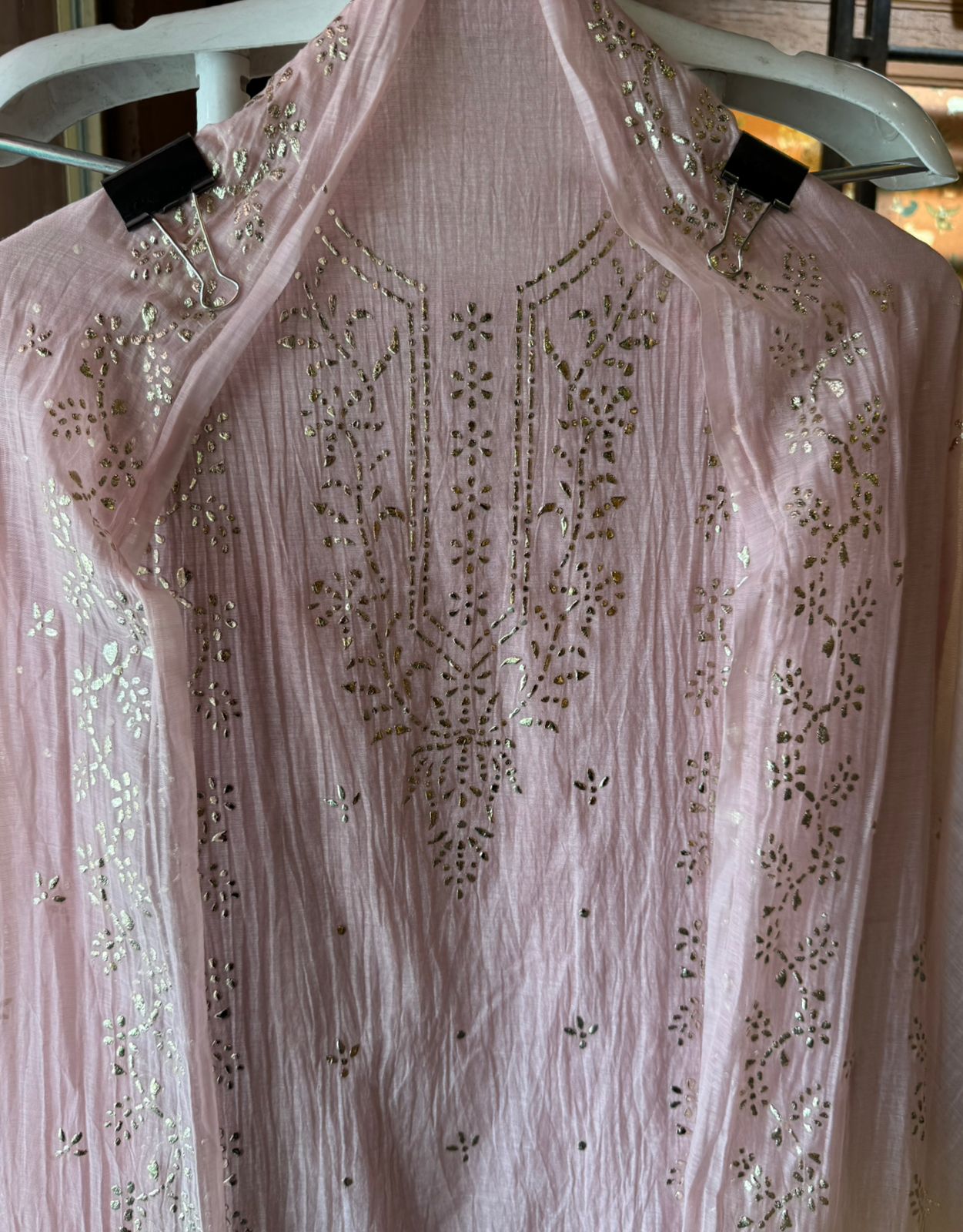 Mul Chanderi Articles with pitta work