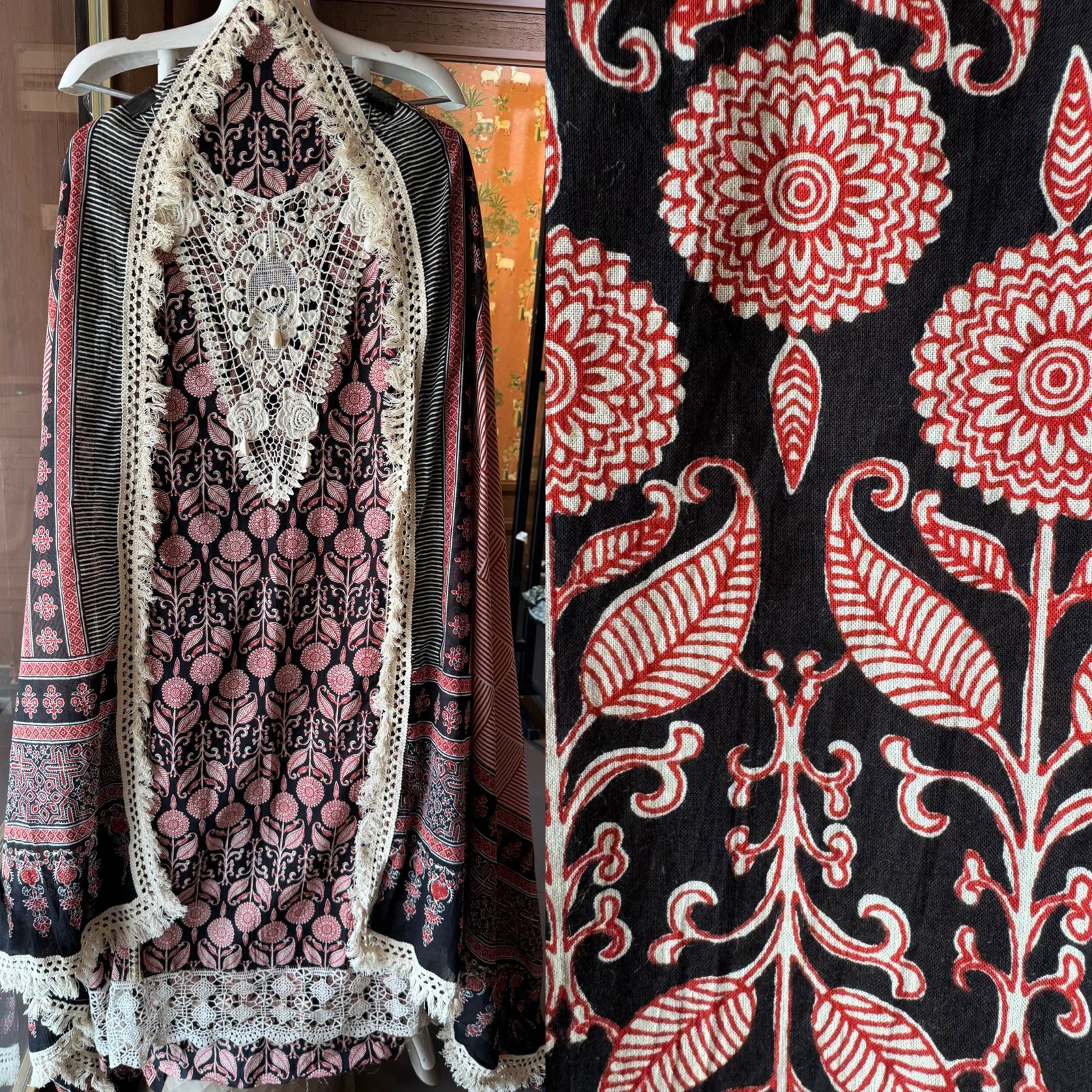 Pure cotton Collections with ajrakh printing done