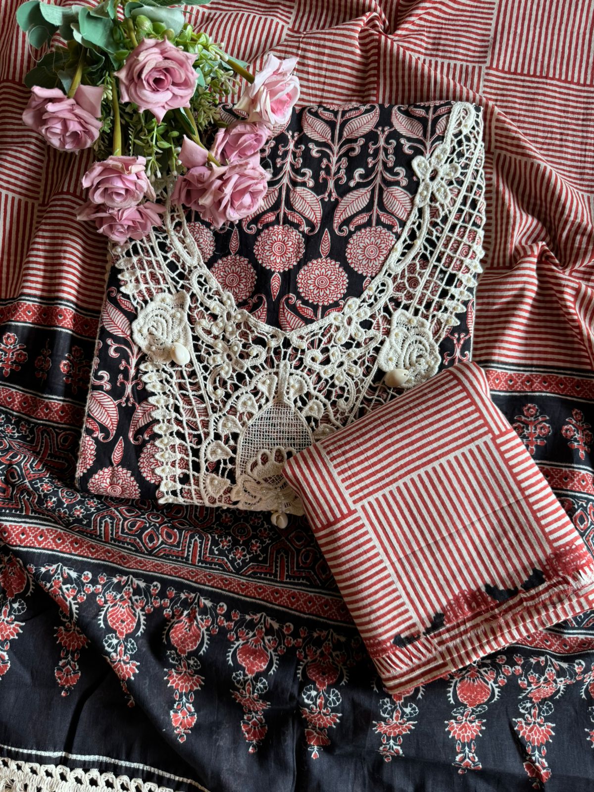 Pure cotton Collections with ajrakh printing done