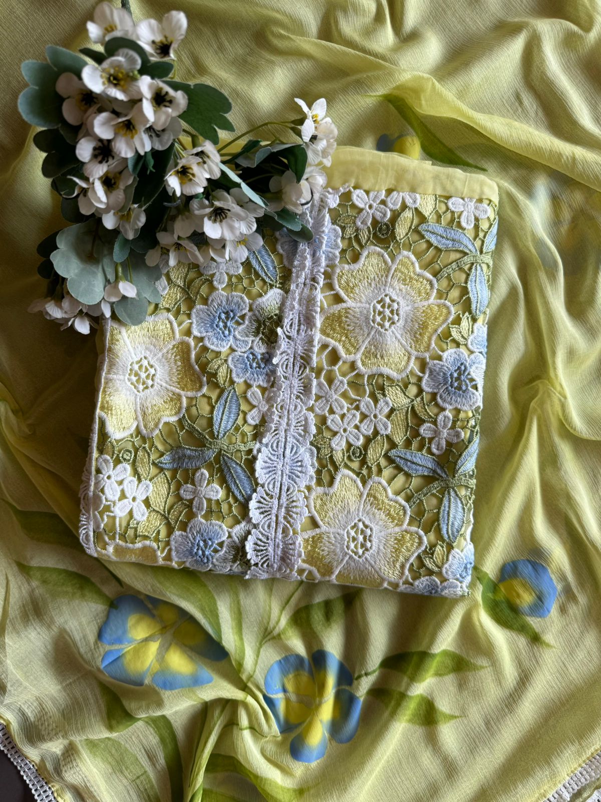 Cutwork crochia Designer front with cotton crochia