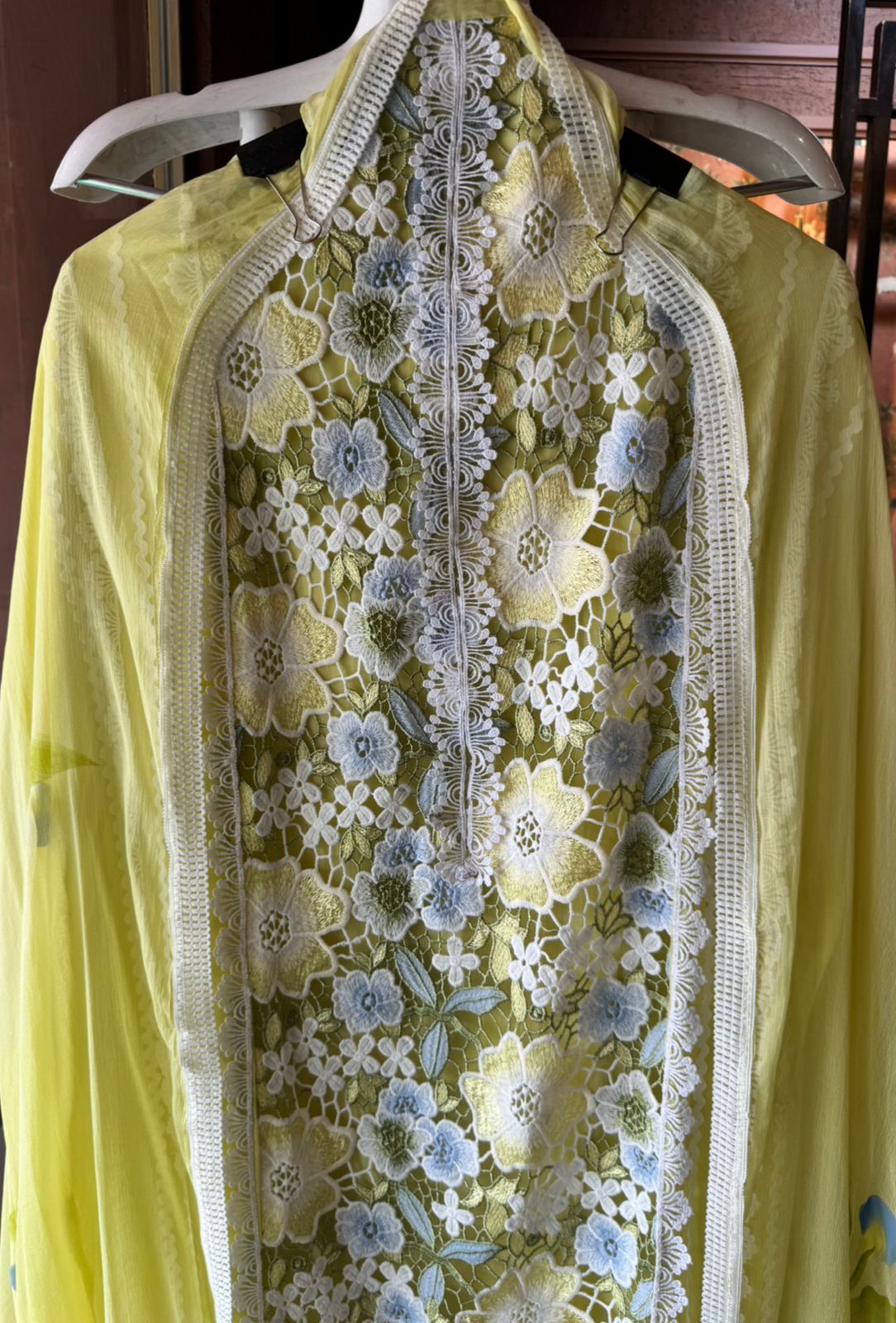 Cutwork crochia Designer front with cotton crochia