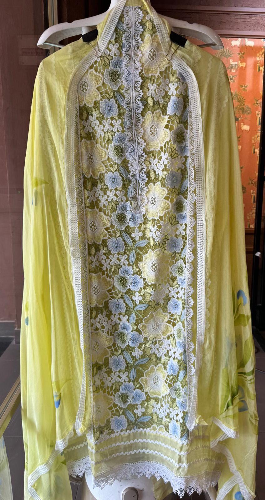 Cutwork crochia Designer front with cotton crochia