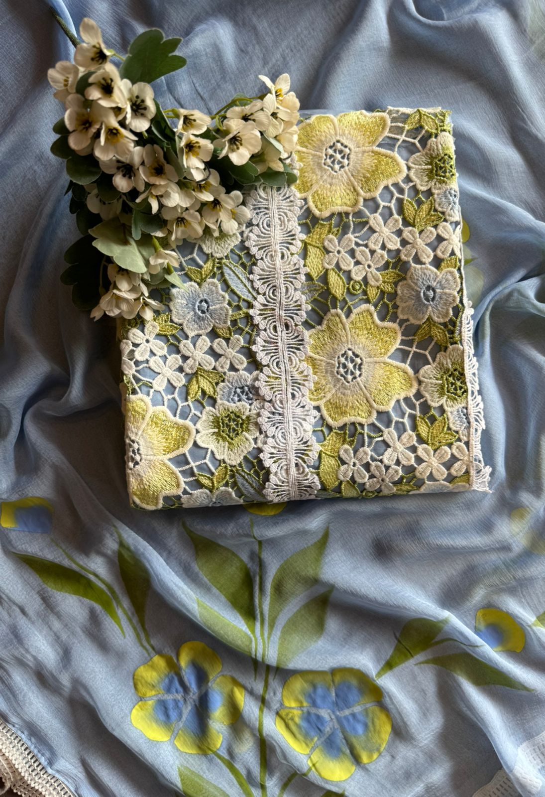 Cutwork crochia Designer front with cotton crochia