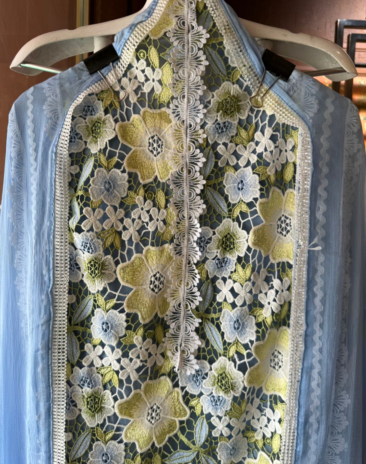 Cutwork crochia Designer front with cotton crochia