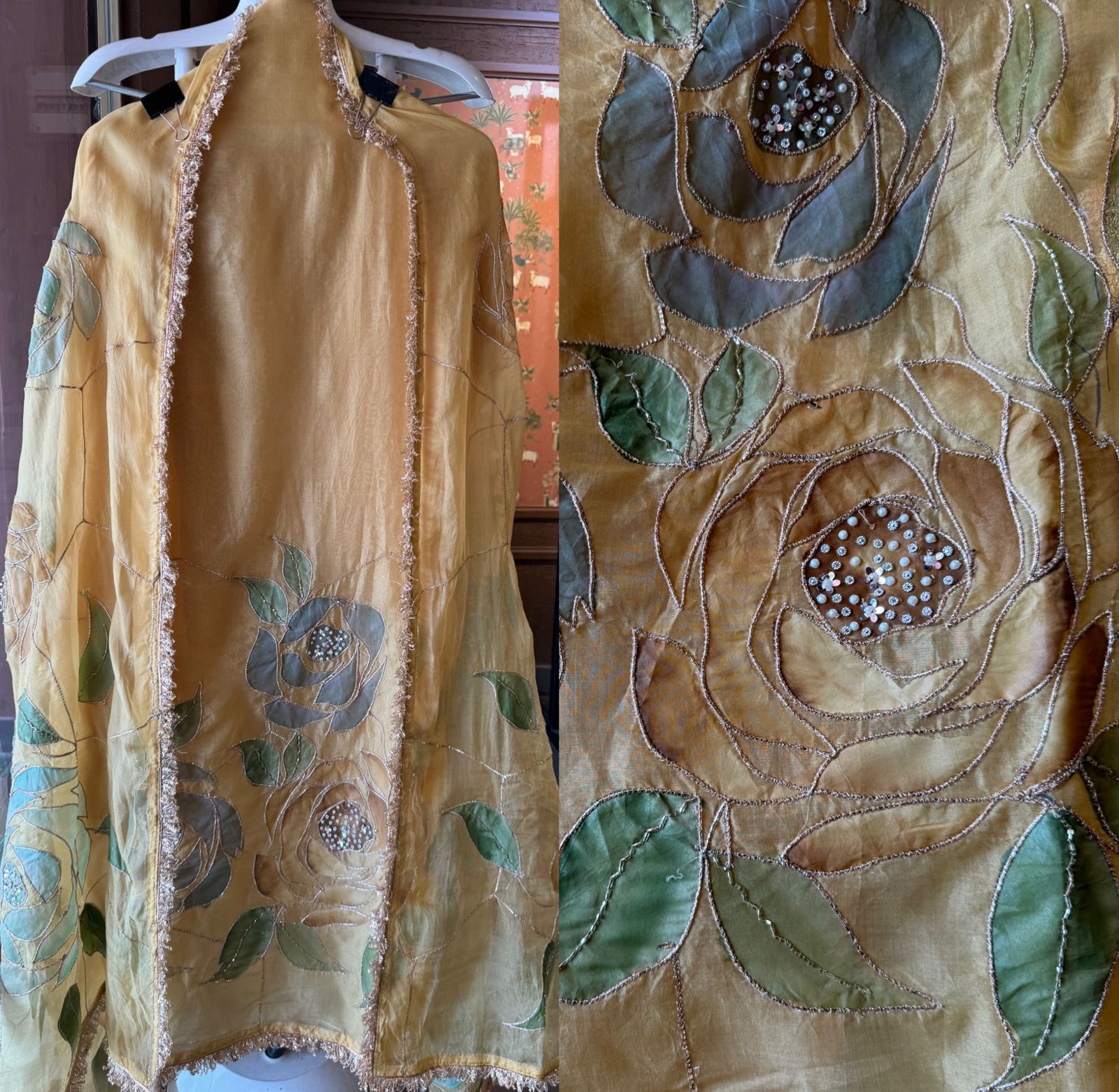 Pure organza Unstitched Suits with Handpainted concept and gotta kinari laces