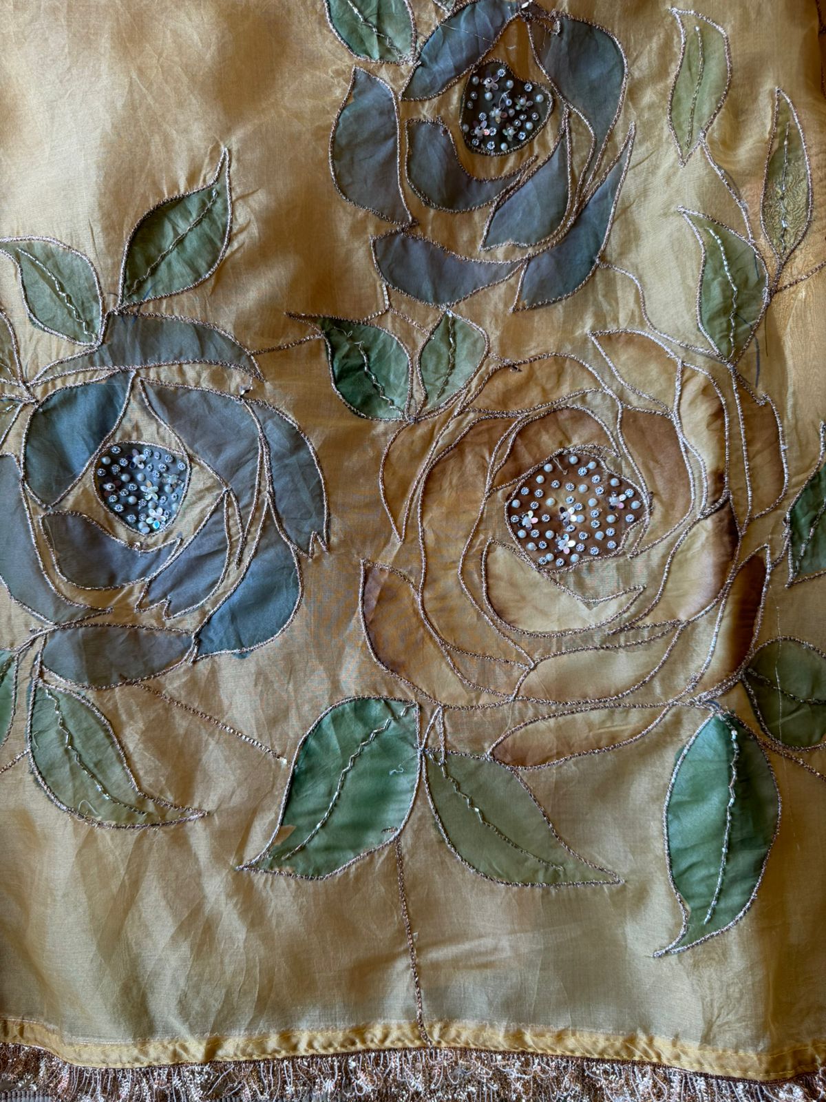 Pure organza Unstitched Suits with Handpainted concept and gotta kinari laces