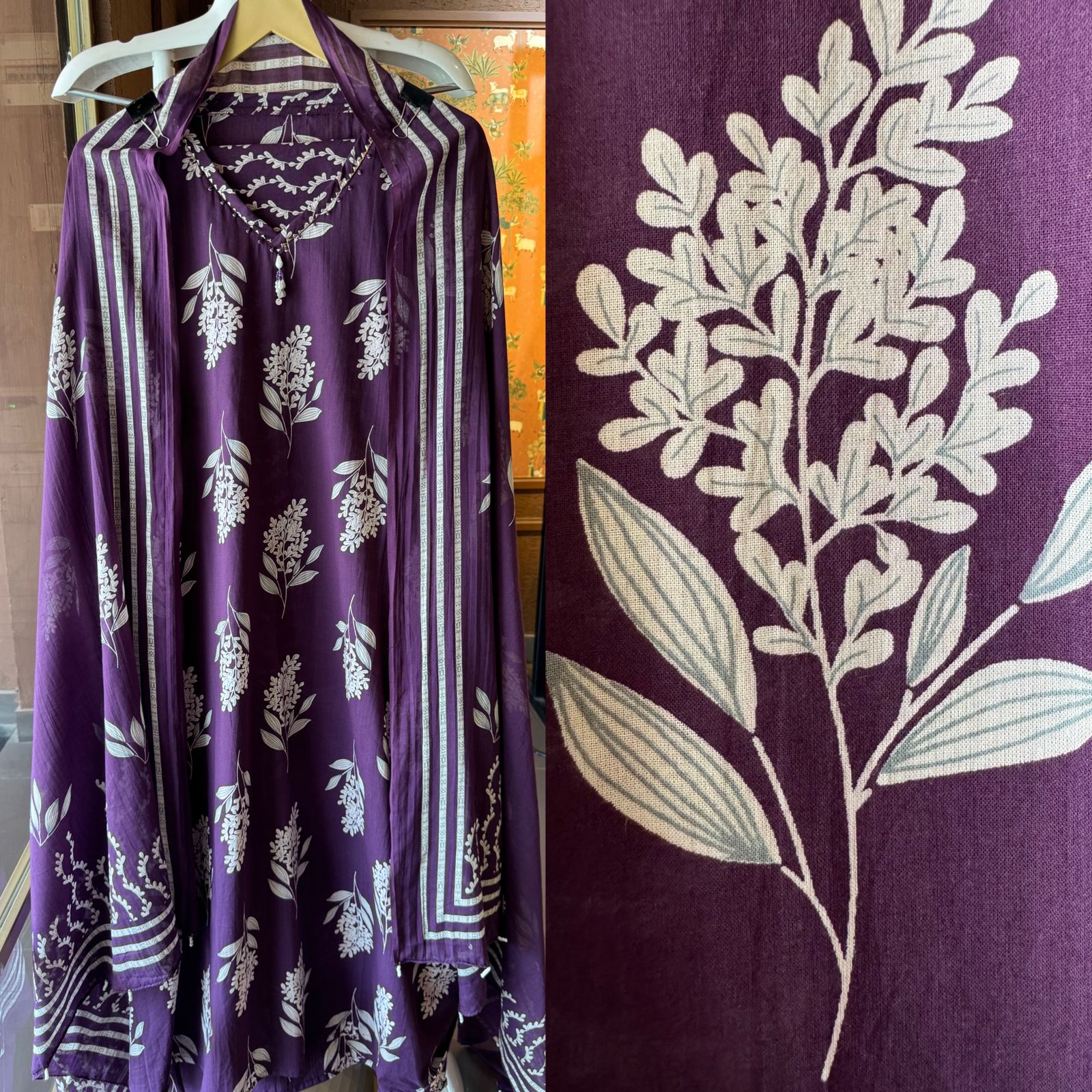 Cotton Unstitched Shirt digital printed