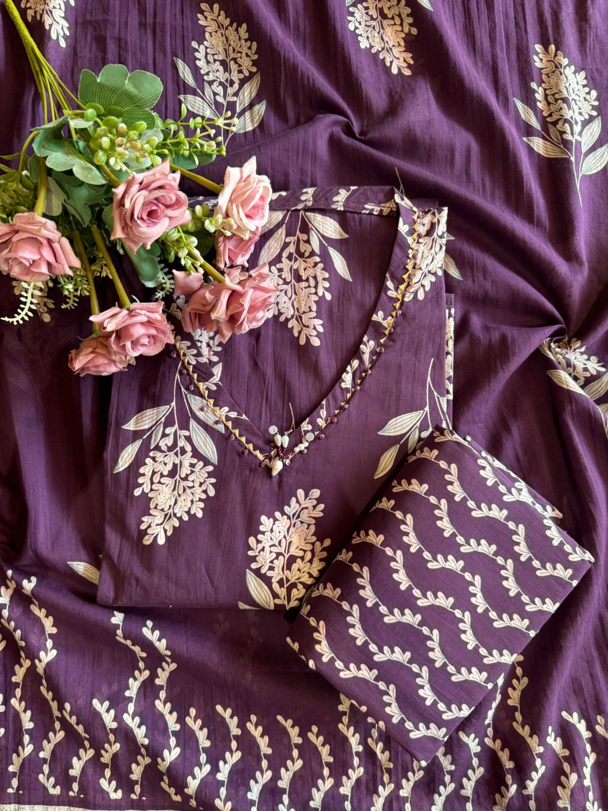 Cotton Unstitched Shirt digital printed