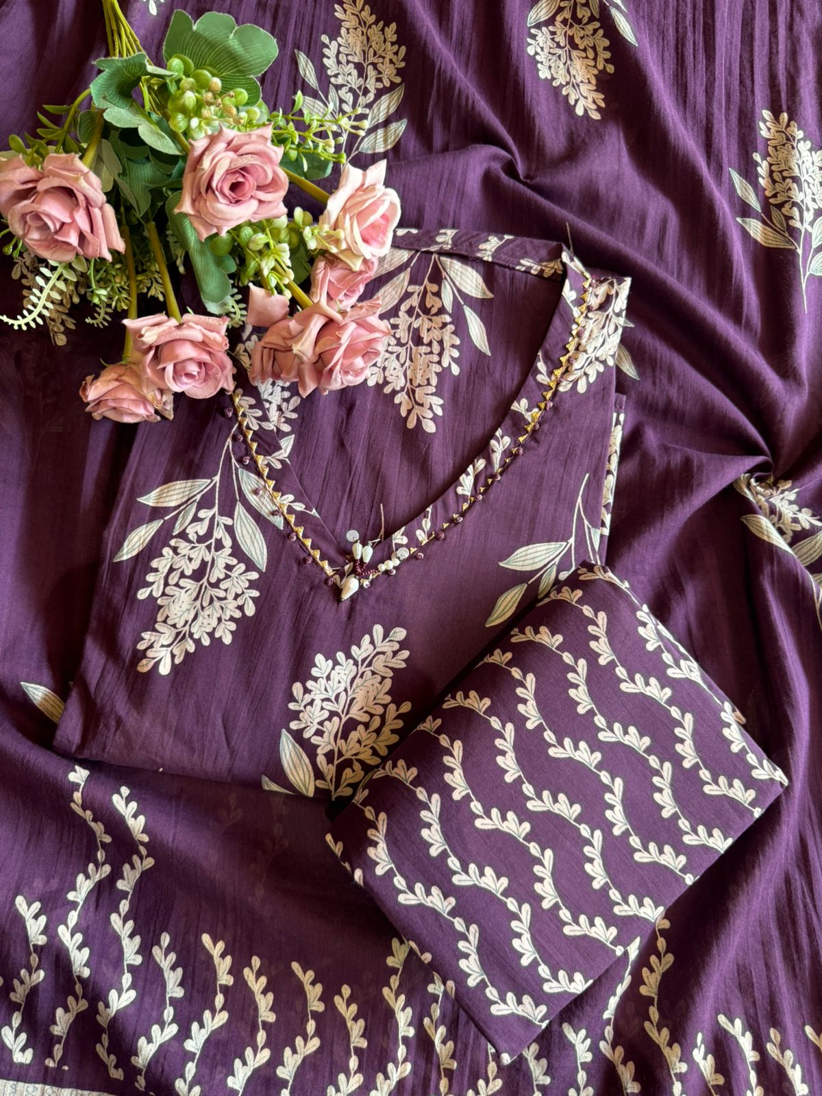 Cotton Unstitched Shirt digital printed