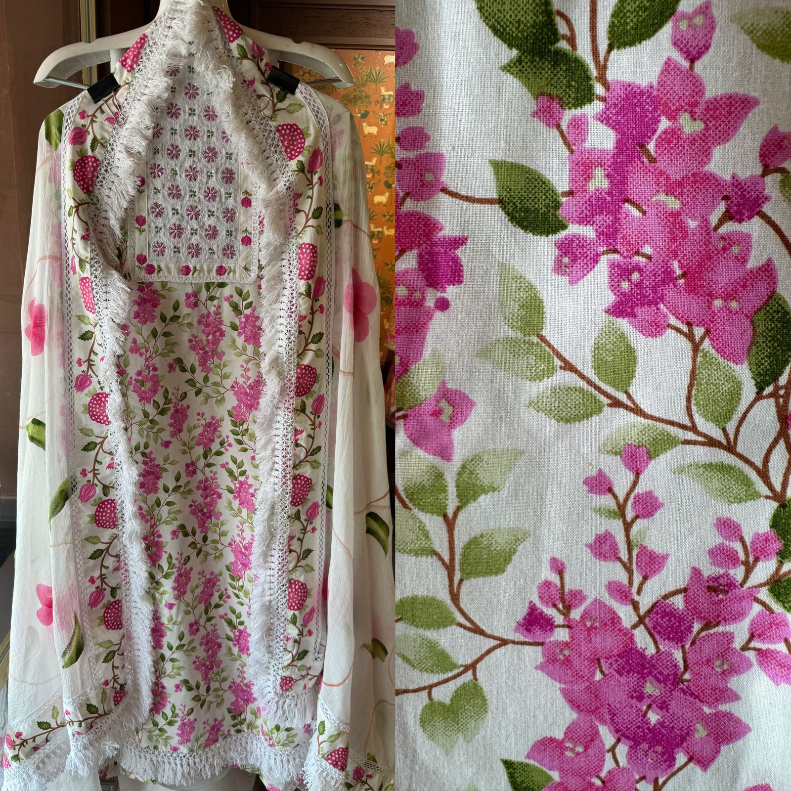 Pure cotton floral digital printed Unstitched Shirt