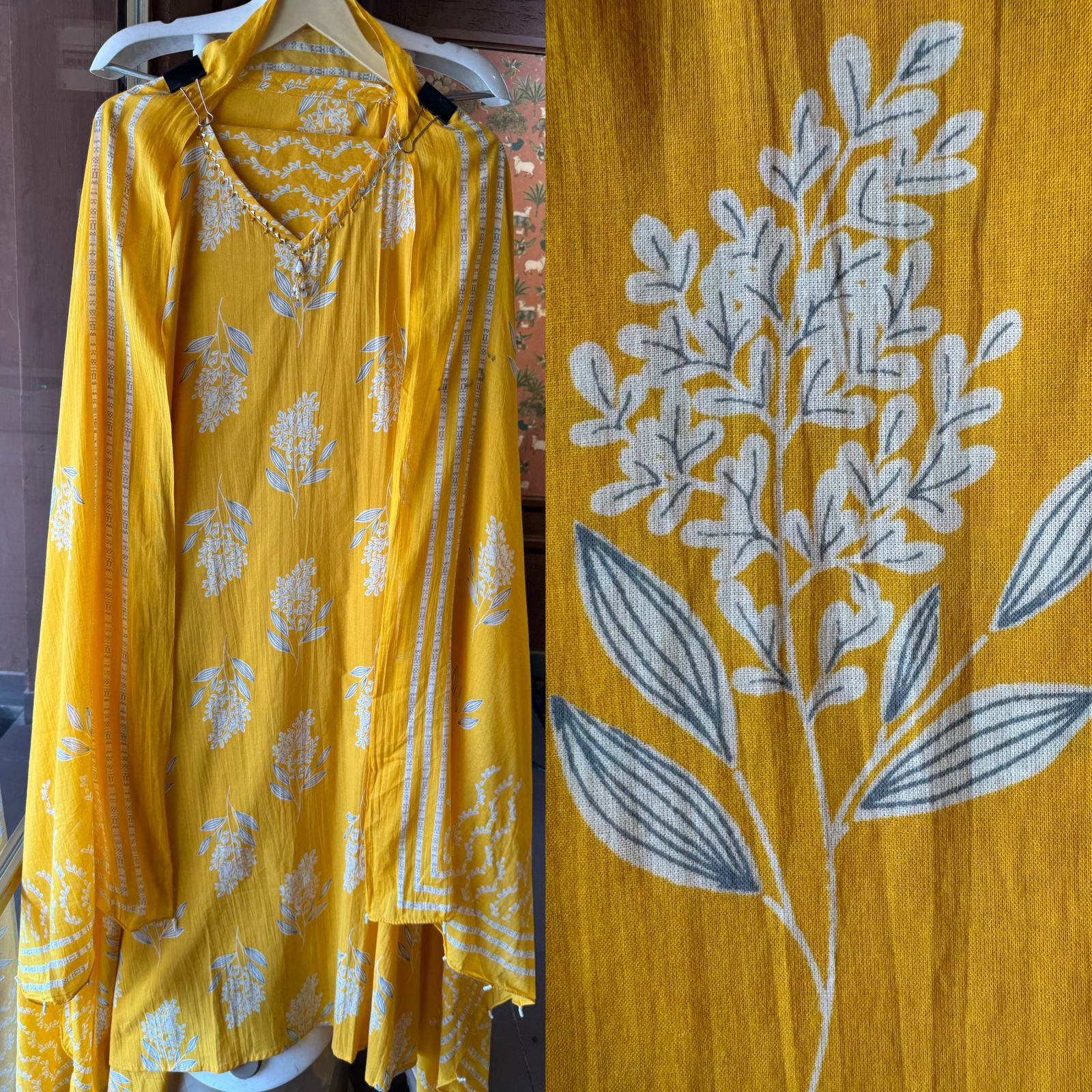 Cotton Unstitched Shirt digital printed