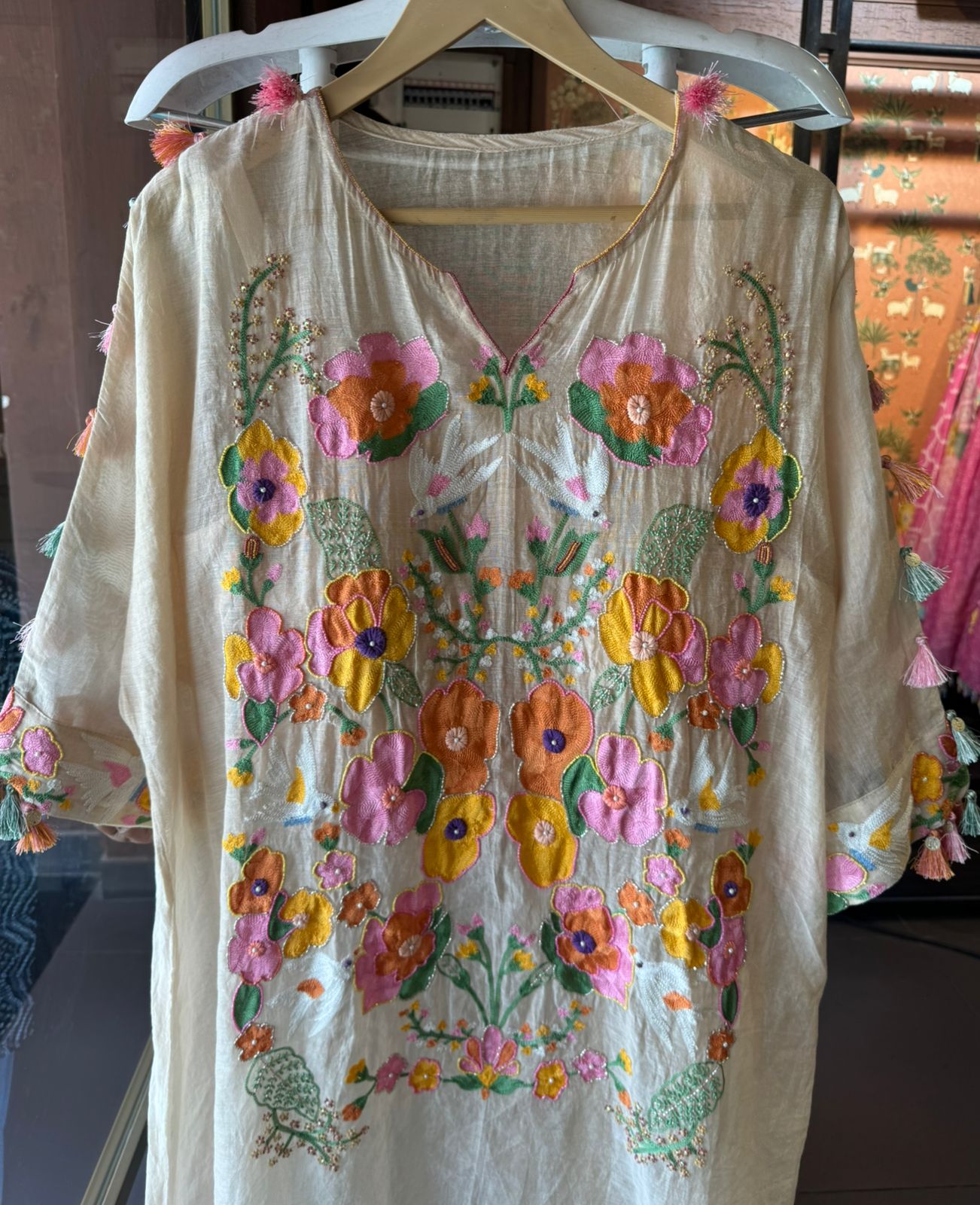 Pure Mul shimmer chanderi stitched kurta