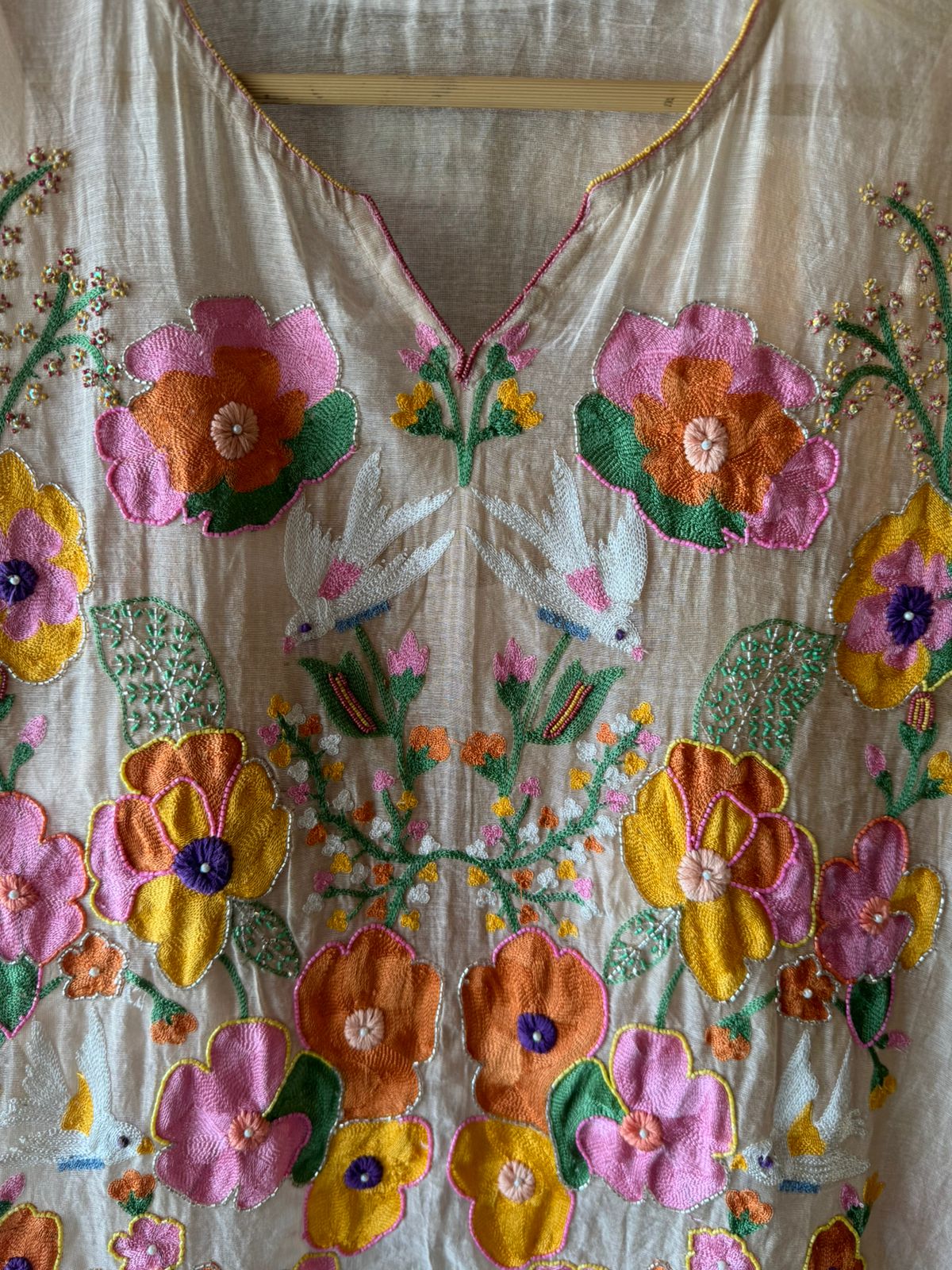 Pure Mul shimmer chanderi stitched kurta