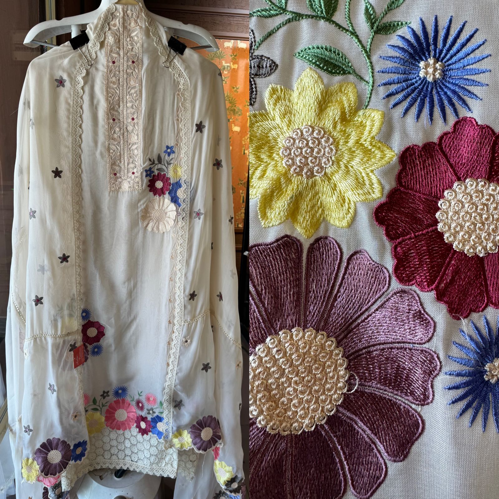 Soft organza Unstitched Shirt