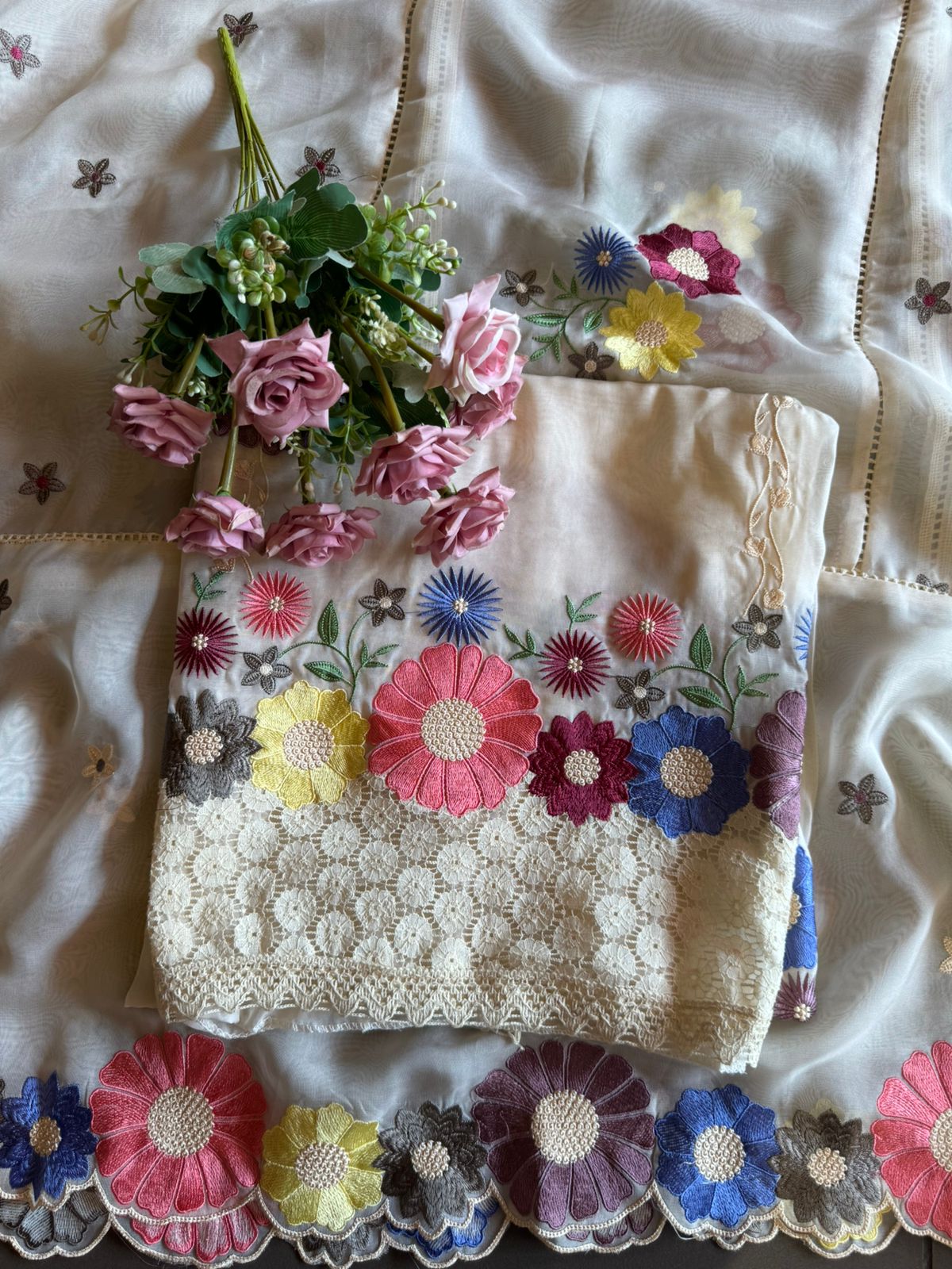 Soft organza Unstitched Shirt