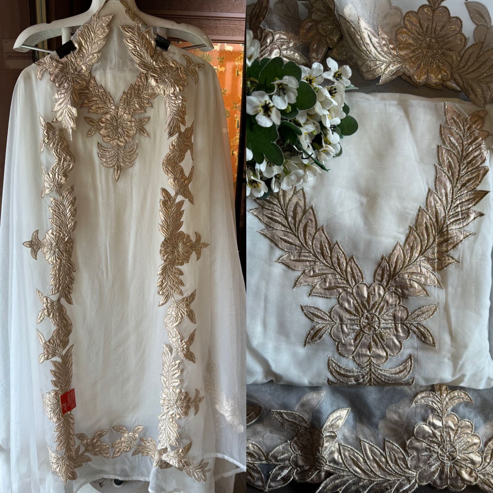 Soft organza Unstitched Shirt