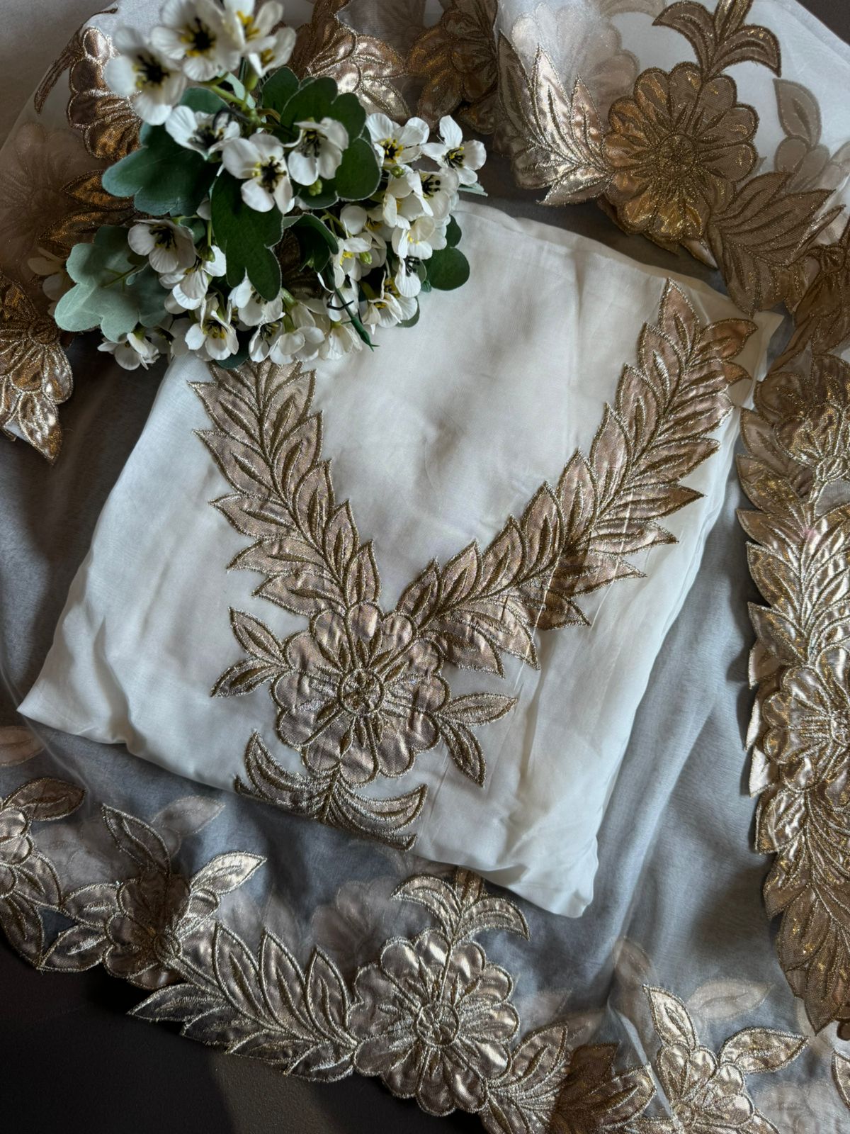 Soft organza Unstitched Shirt