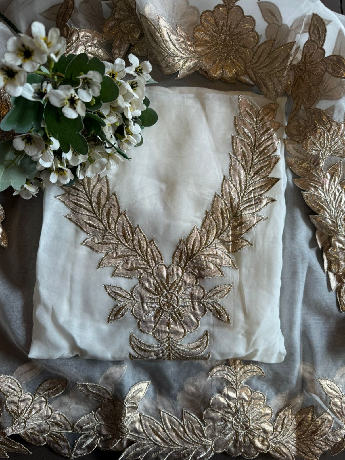 Soft organza Unstitched Shirt