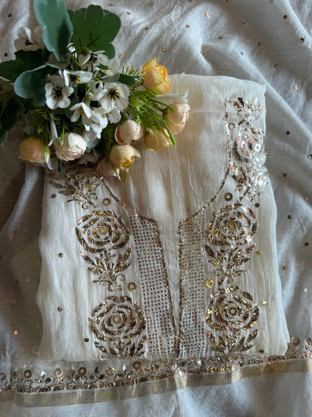 Pure Mul chanderi Two Piece set of shirt and dupatta