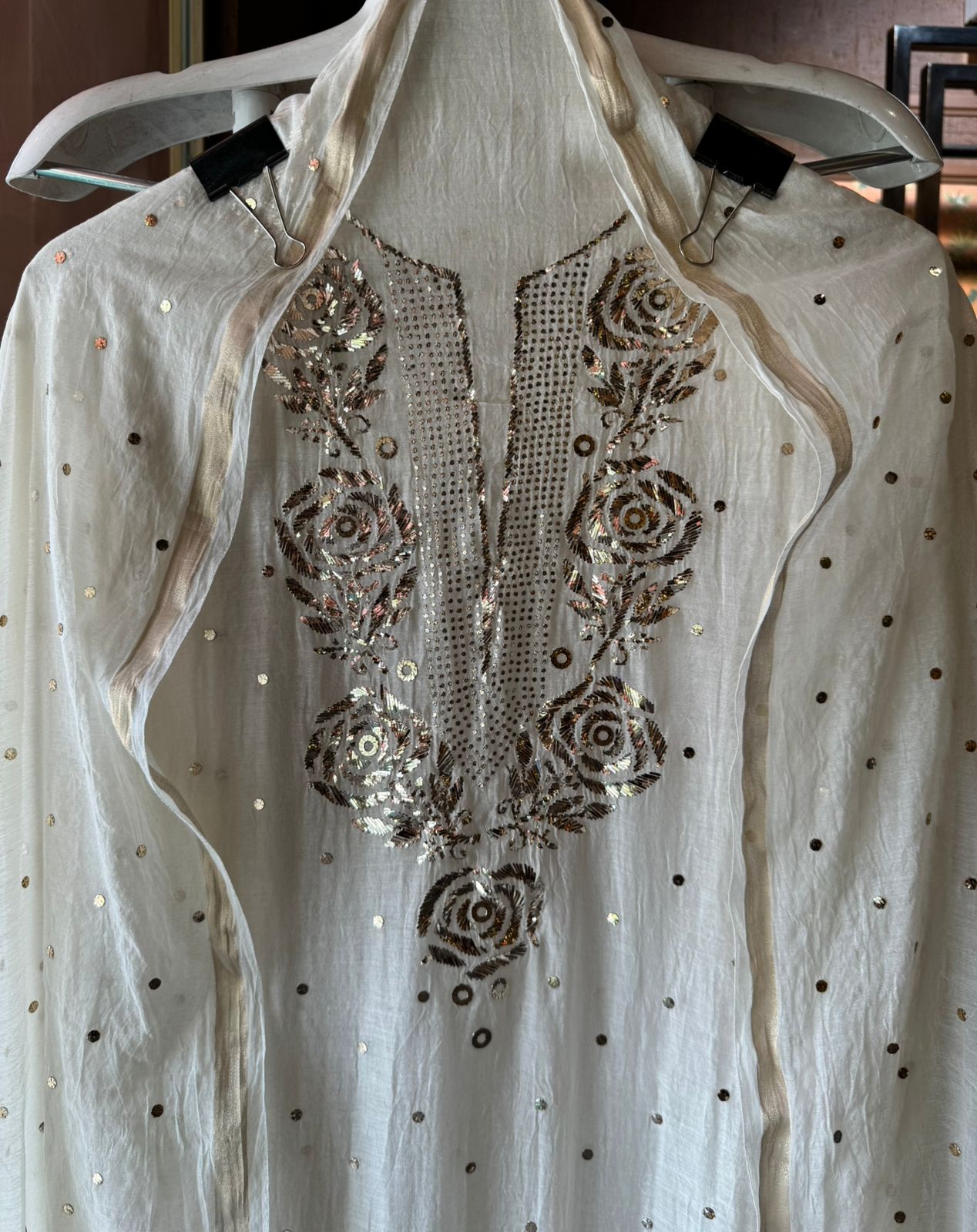 Pure Mul chanderi Two Piece set of shirt and dupatta