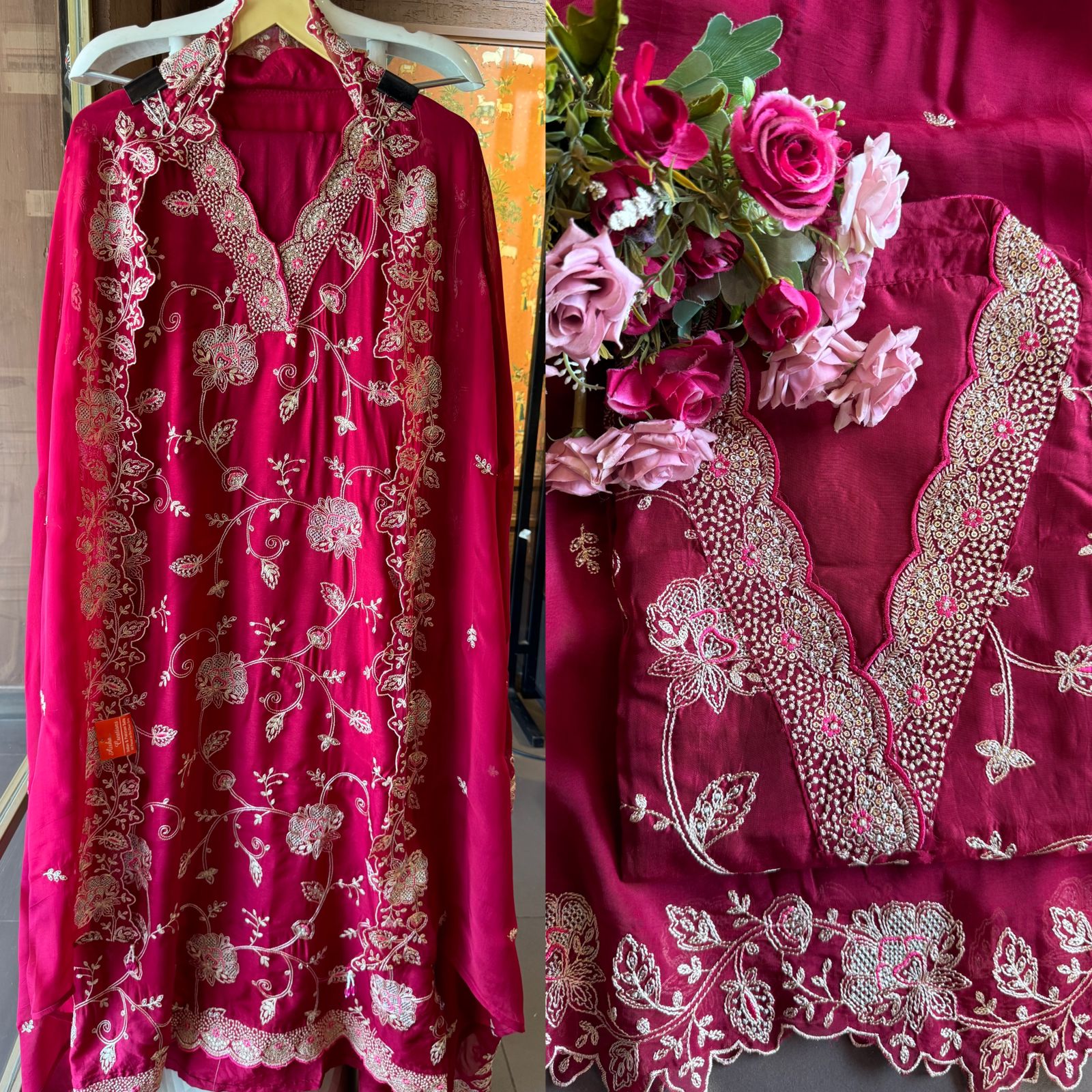 Show our new embroidered Silk Collection