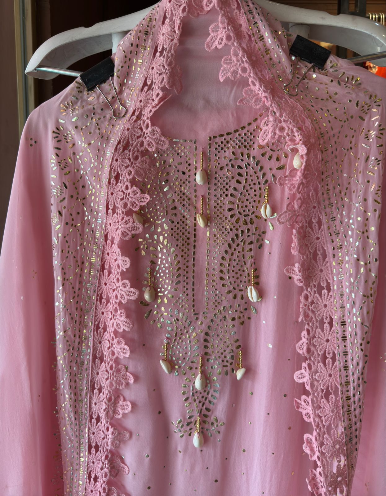 Soft organza unstitched shirt