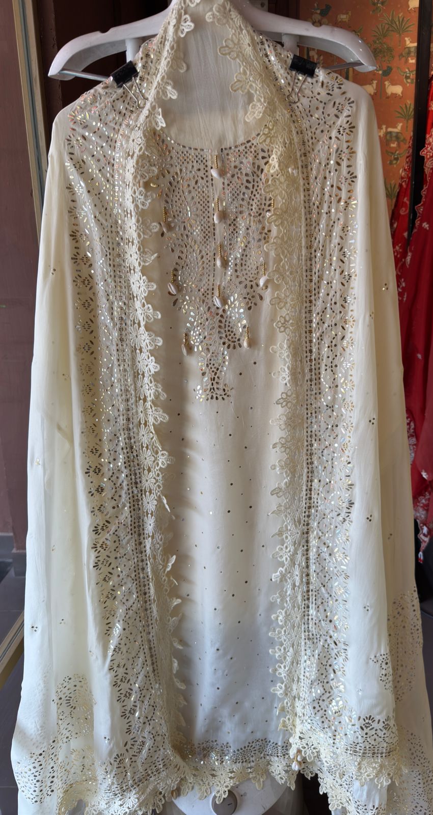 Soft organza unstitched shirt