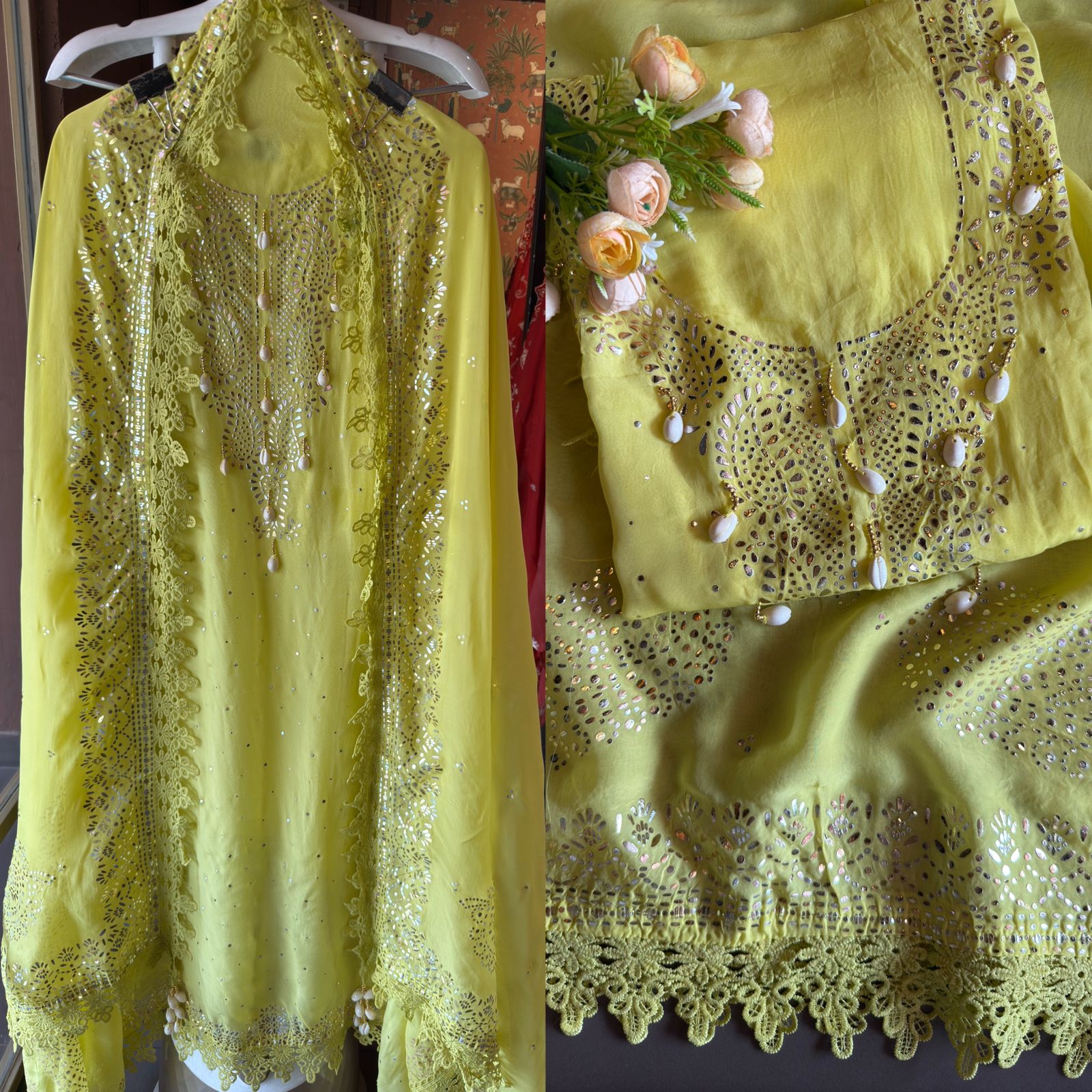 Soft organza unstitched shirt