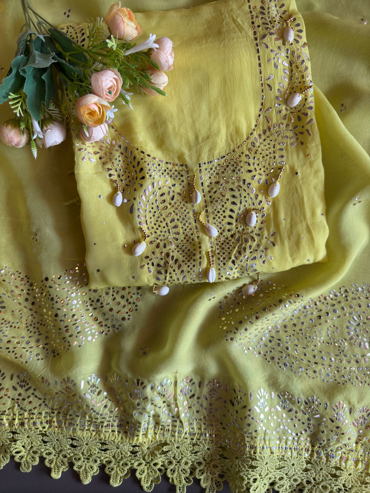 Soft organza unstitched shirt