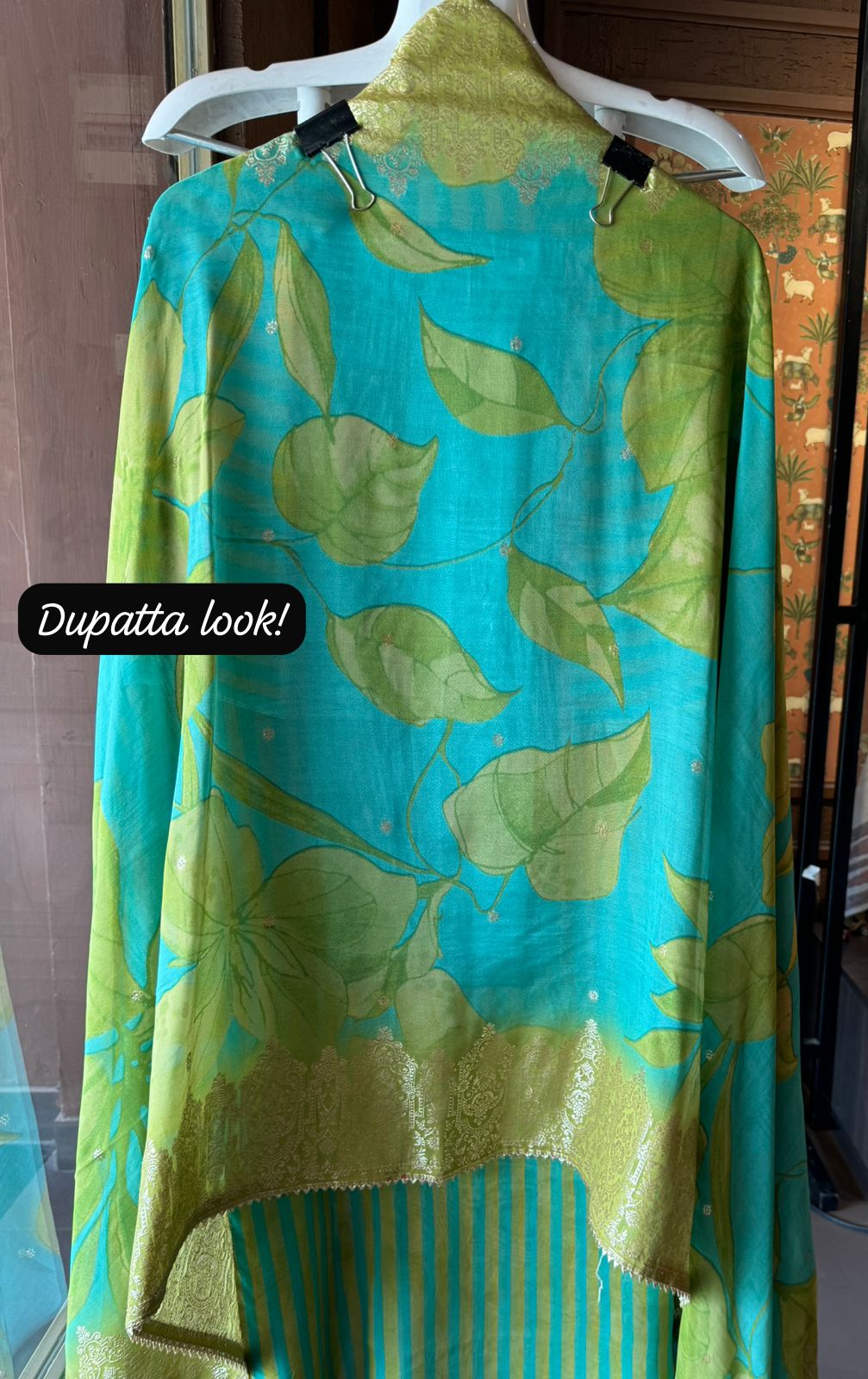 Stripe Soft organza Unstitched Shirt