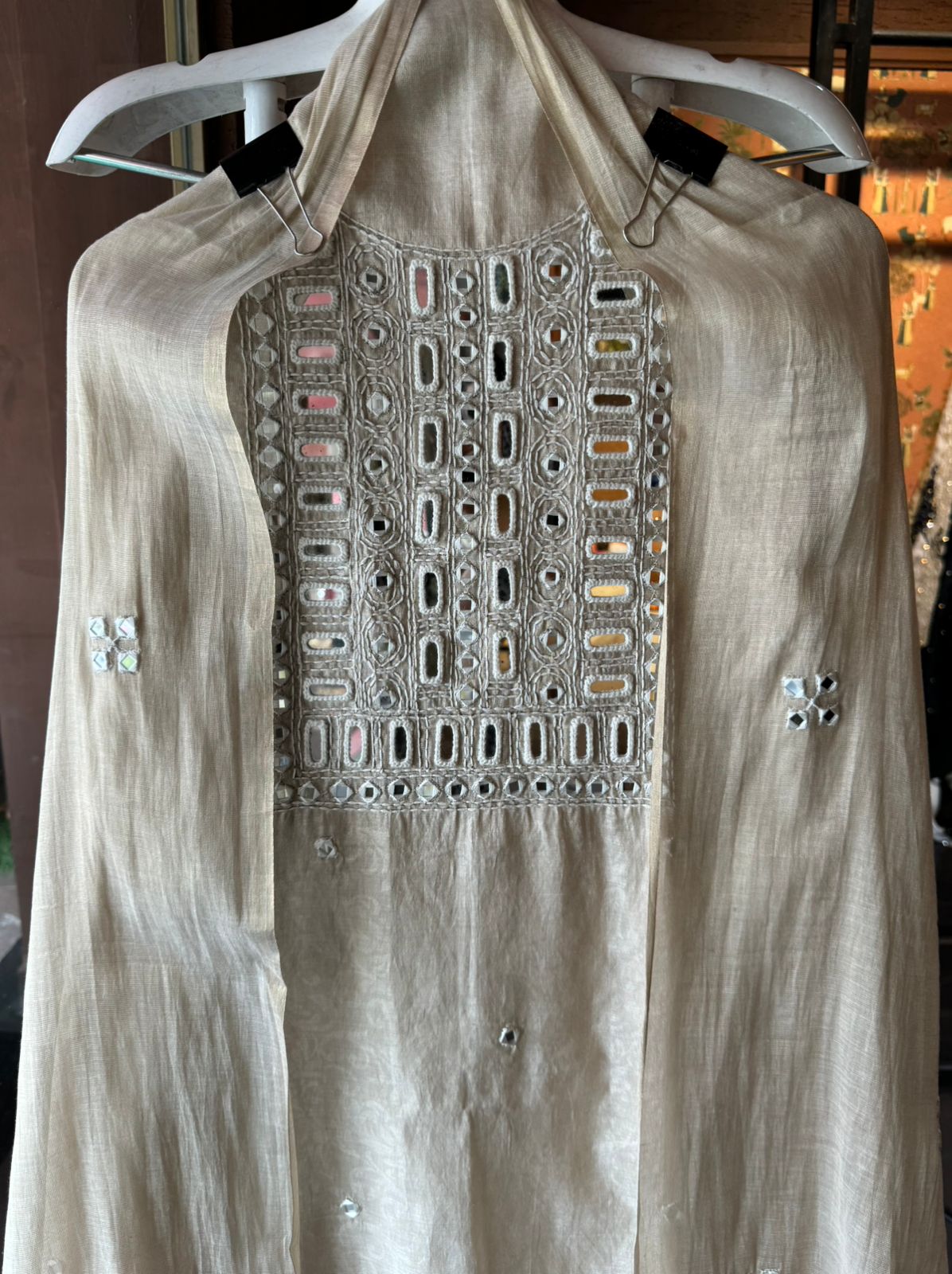 Pure Chanderi jacquard Unstitched Shirt